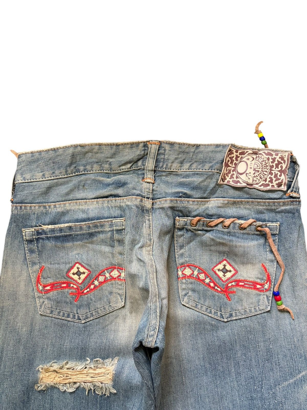 Edwin Vintage Edwin Vienus Mud Wash Distress Low Rise Flare Jeans Size 30" / US 8 / IT 44 - 4 Thumbnail