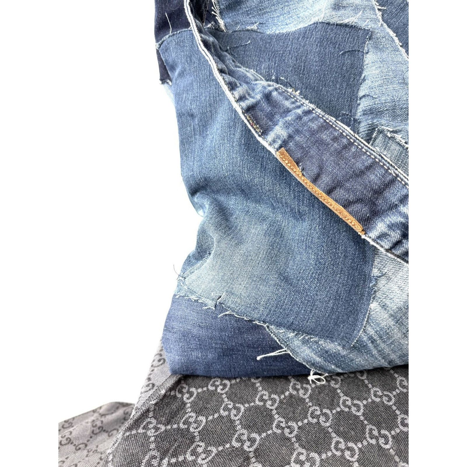 Vintage Rare! Vintage Patchwork Denim Bag Shopper Y2K Levis Diesel Size ONE SIZE - 7 Thumbnail