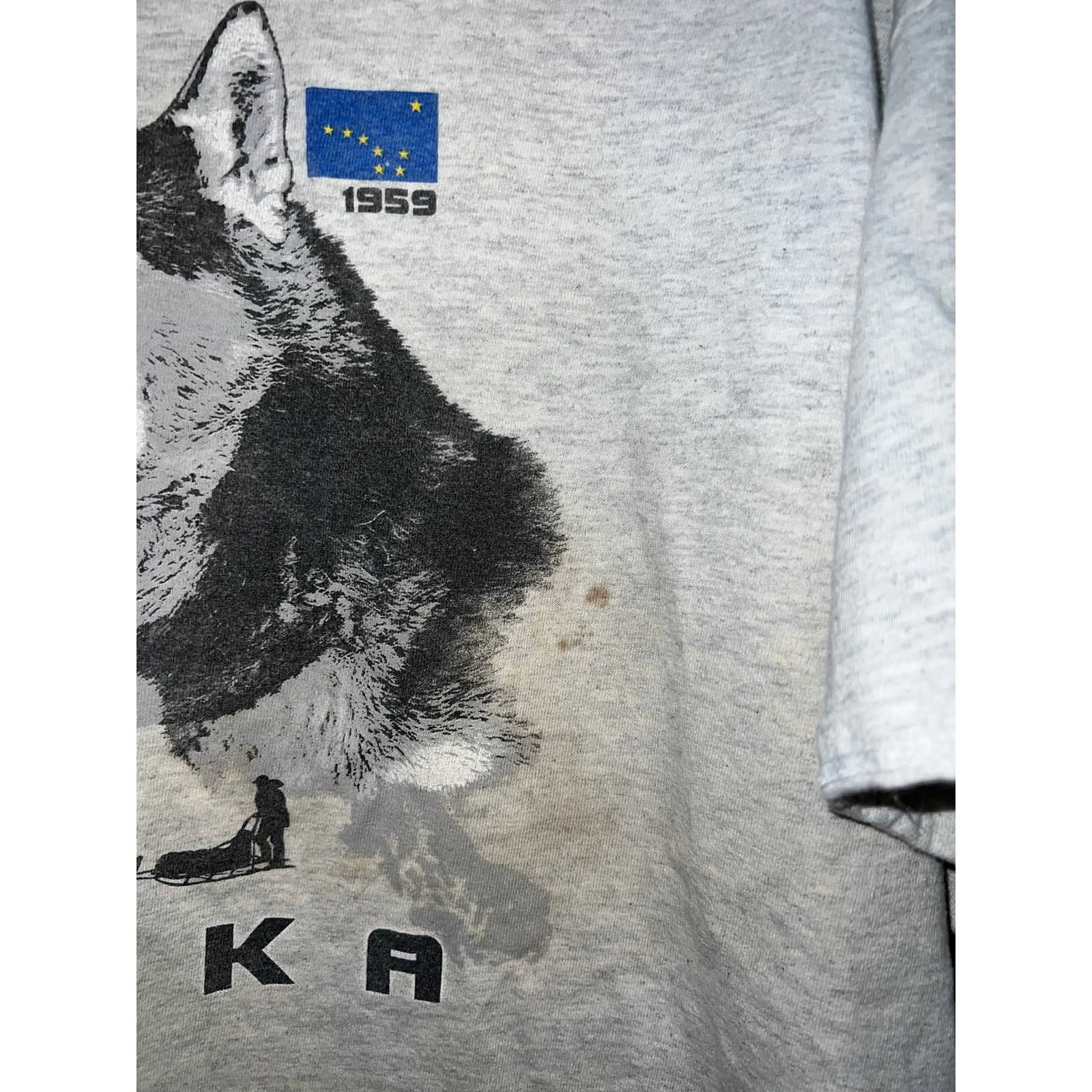 Gildan Vintage Alaska Iditarod Shirt Dog Racing Race Gray Tee 2XL Size US XXL / EU 58 / 5 - 4 Thumbnail