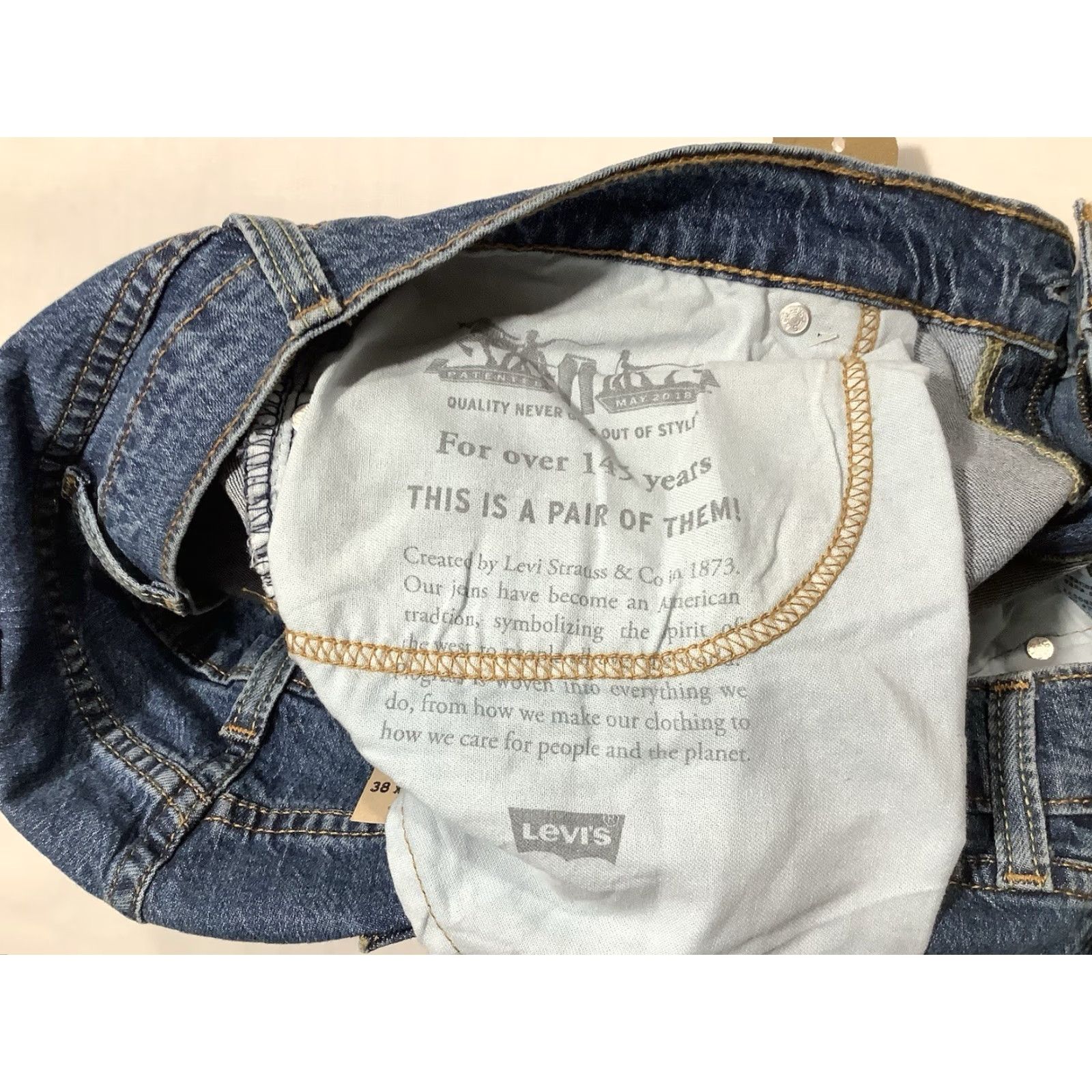 Levi's Levi's 505 Jeans Denim Blue Regular Fit Straight Leg 38X30 Mens Stretch New Size US 38 / EU 54 - 5 Thumbnail