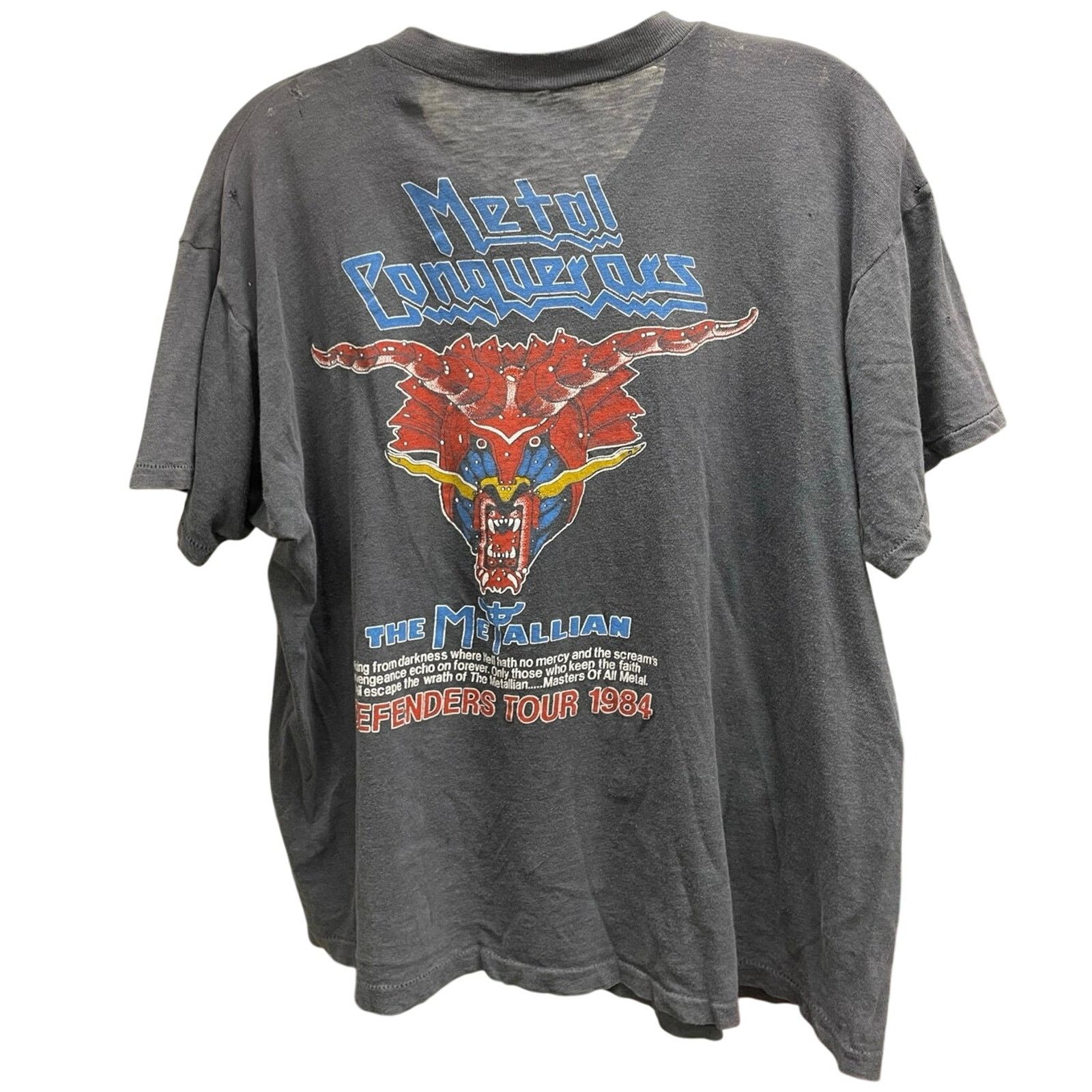 Judas Priest Judas Priest Defenders Of The Faith Tour 80s Vintage Shirt M Size US M / EU 48-50 / 2 - 2 Thumbnail