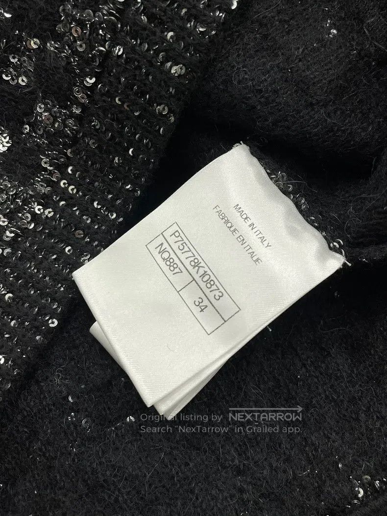 Chanel Chanel 23B Black Sequin Knitwear Cardigan Jacket Size XXS / US 00 / IT 34 - 8 Thumbnail