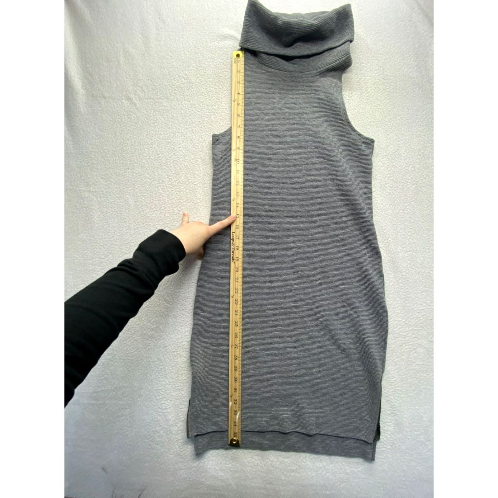Banana Republic VINTAGE Banana Republic Gray Sleeveless Turtleneck Dress XS Women Midi Knee Length Ribbed Zippers Bodycon Size XS / US 0-2 / IT 36-38 - 7 Thumbnail