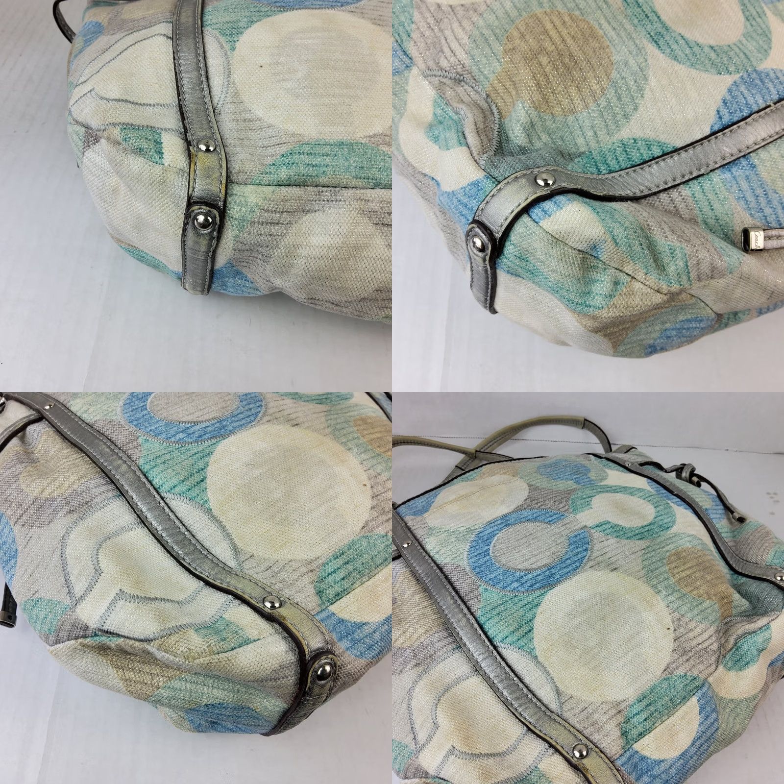 Coach Coach Audrey Metallic Graphic Op Art Cinched Tote 19573 Shoulder Handbag Purse Women Sat in Multi-Color Size ONE SIZE - 8 Thumbnail