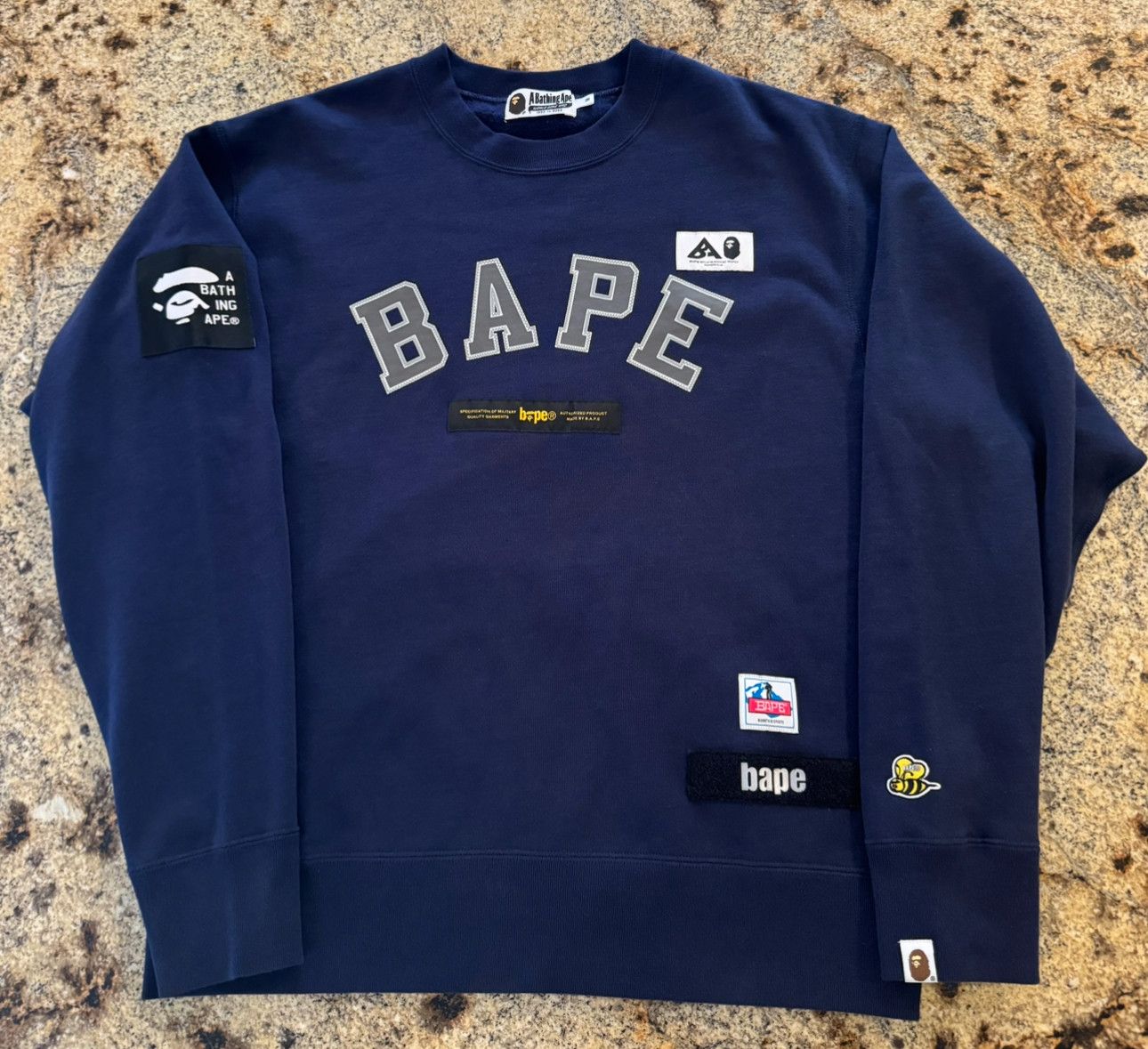 Bape Multi Label Relaxed Fit Crewneck Size US M / EU 48-50 / 2 - 1 Thumbnail