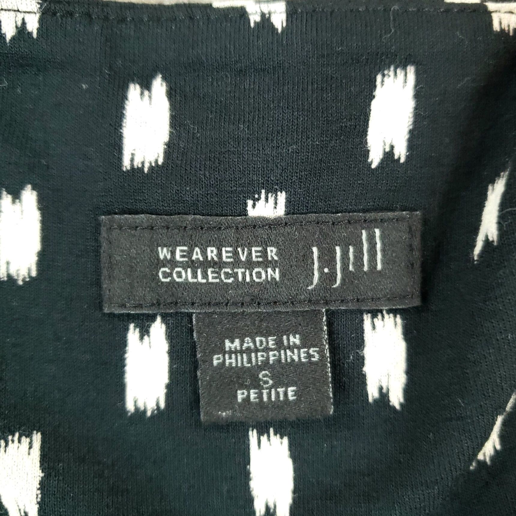 J. Jill J. Jill Dress Womens PS Petites Black White Geometric Flowy Short Sleeve Knee Length Size 28" / US 6 / IT 42 - 5 Thumbnail