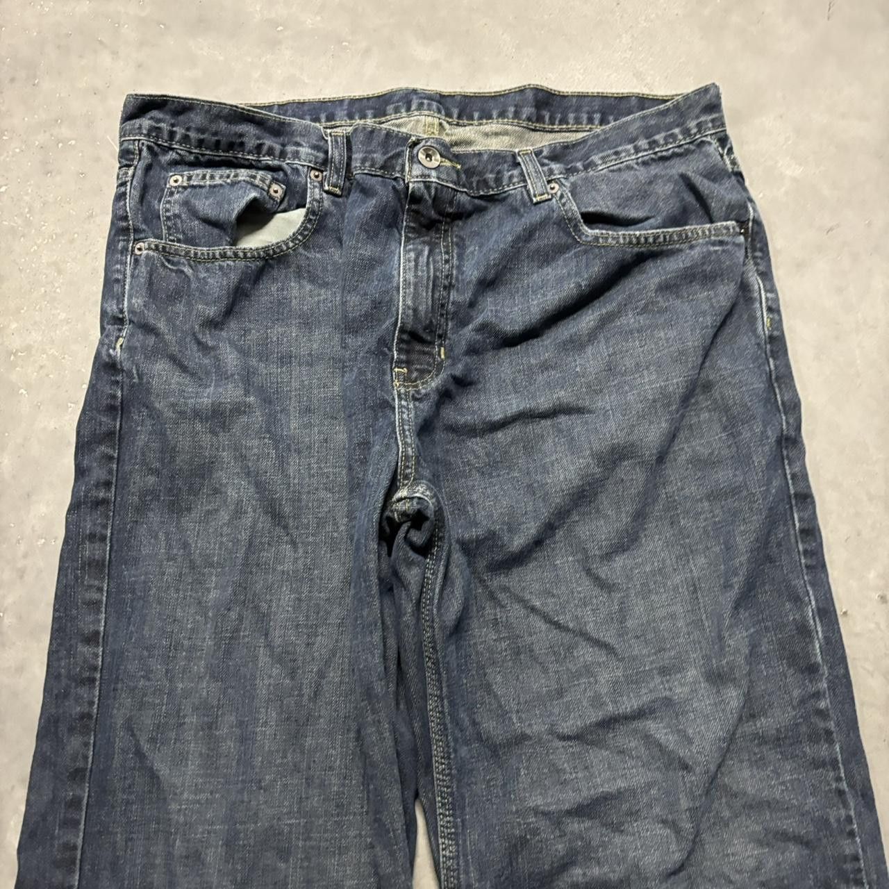 Japanese Brand × Vintage Crazy Vintage Y2K/2000s Baggy Dark Wash Grunge Skater Denim Jeans! Size US 38 / EU 54 - 5 Thumbnail