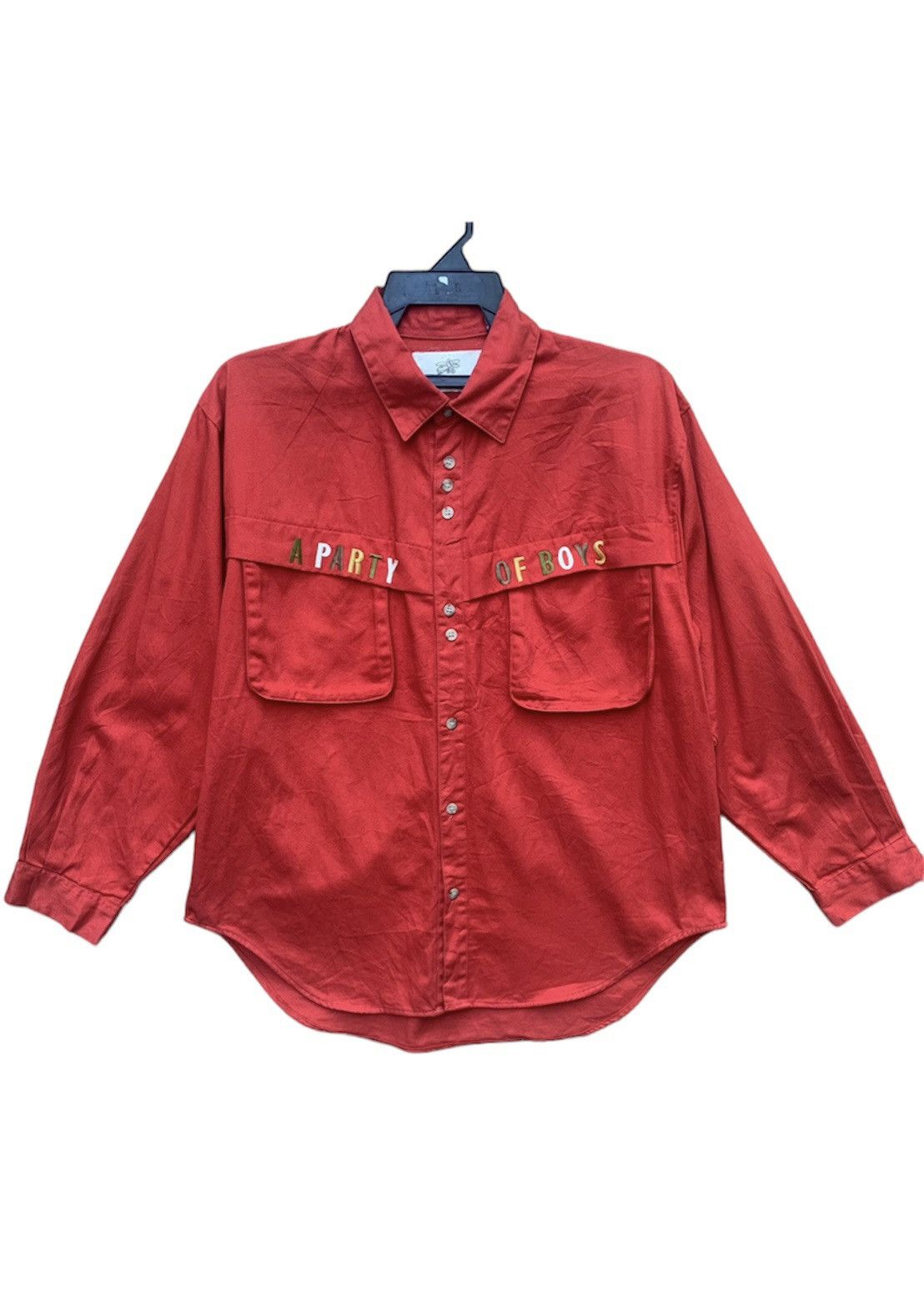 Japanese Brand SAND BEIGE A PARTY OF BOYS Slang Pocket Button Ups Shirt Size US L / EU 52-54 / 3 - 1 Thumbnail