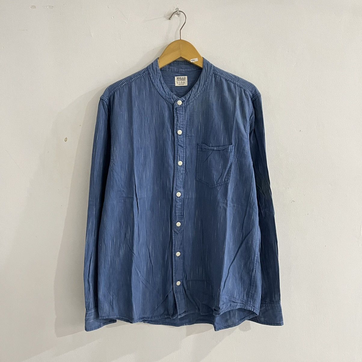 Japanese Brand Whoau - Striped Longsleeve Shirt Size US L / EU 52-54 / 3 - 1 Thumbnail