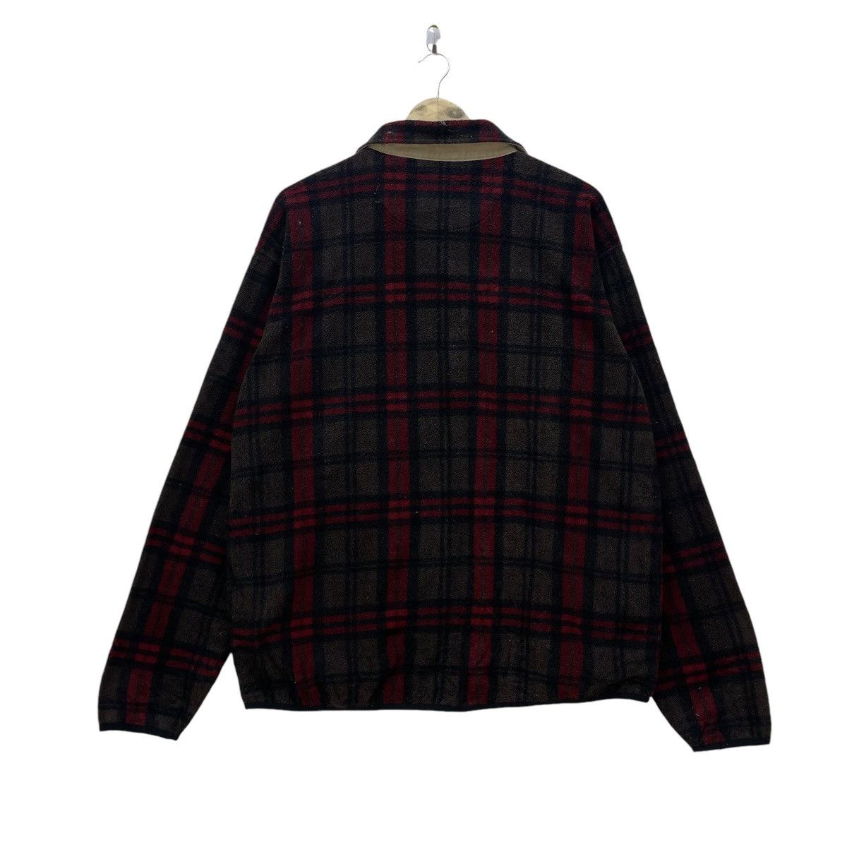 Chaps 💥Vintage Chaps Half Snap Button Fleece Checked Jacket Size US M / EU 48-50 / 2 - 2 Thumbnail