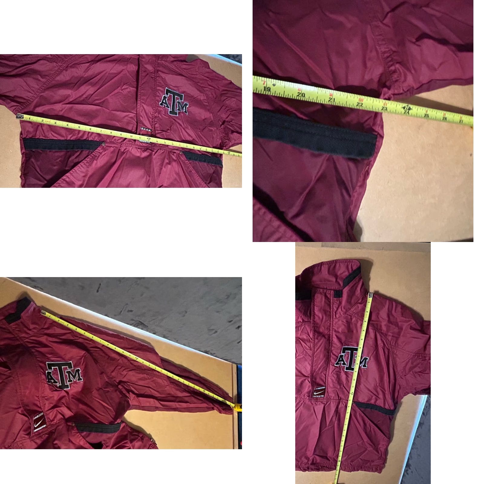 Nike VINTAGE Nike Team Texas A&M Aggies 1/4 Zip Windbreaker Jacket Adult Small Maroon Size US S / EU 44-46 / 1 - 11 Thumbnail