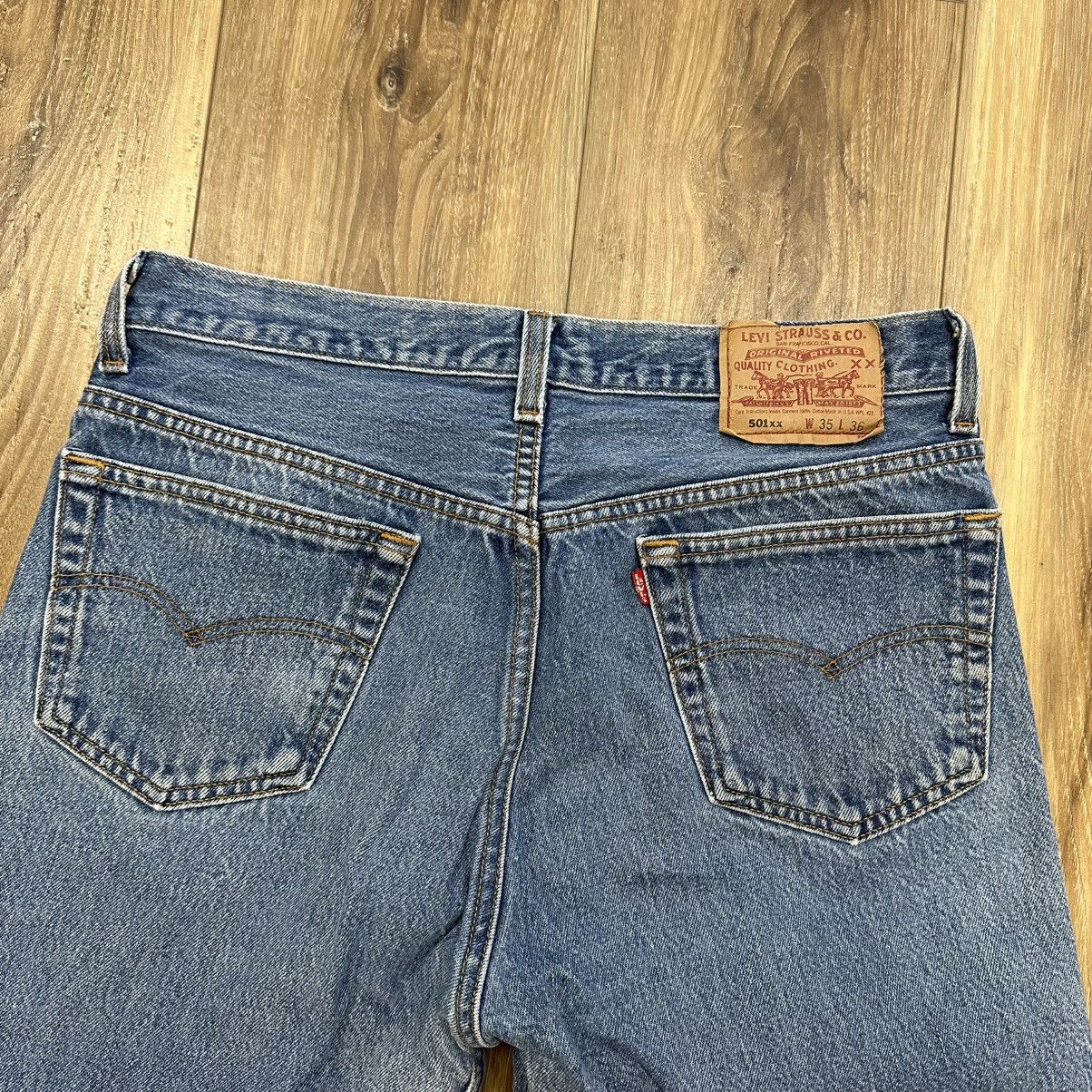 Levi's Vtg 90s Levi’s 501xx STF Jeans USA Tag 35x36 (Actual 32x31) Size US 32 / EU 48 - 3 Thumbnail