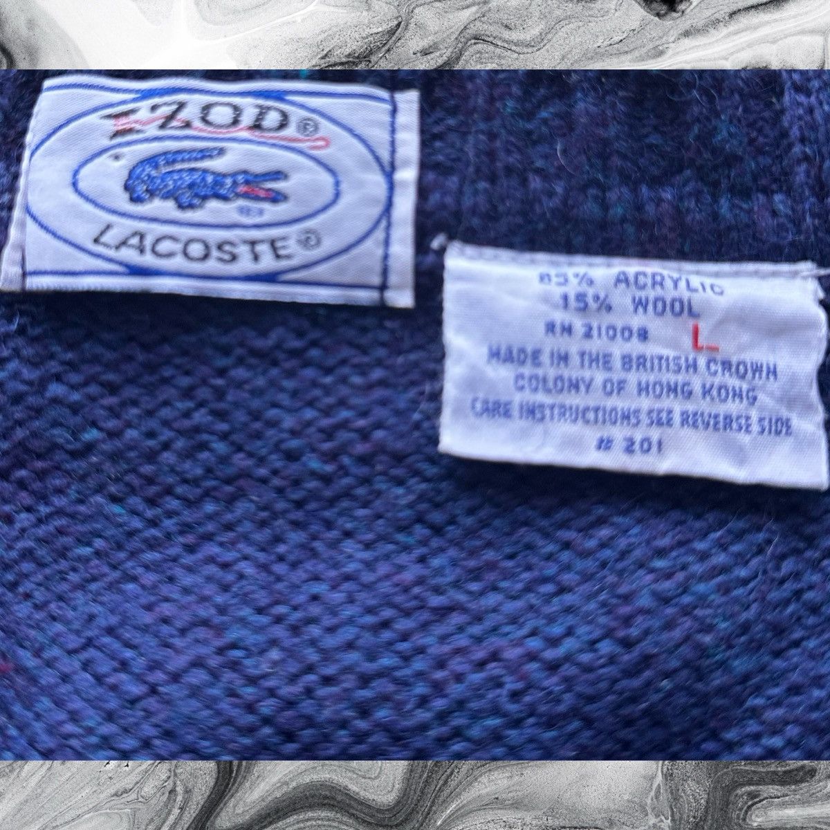 Izod × Lacoste × Vintage IZOD Lacoste V-Neck Knitted Sweat Size US L / EU 52-54 / 3 - 3 Thumbnail