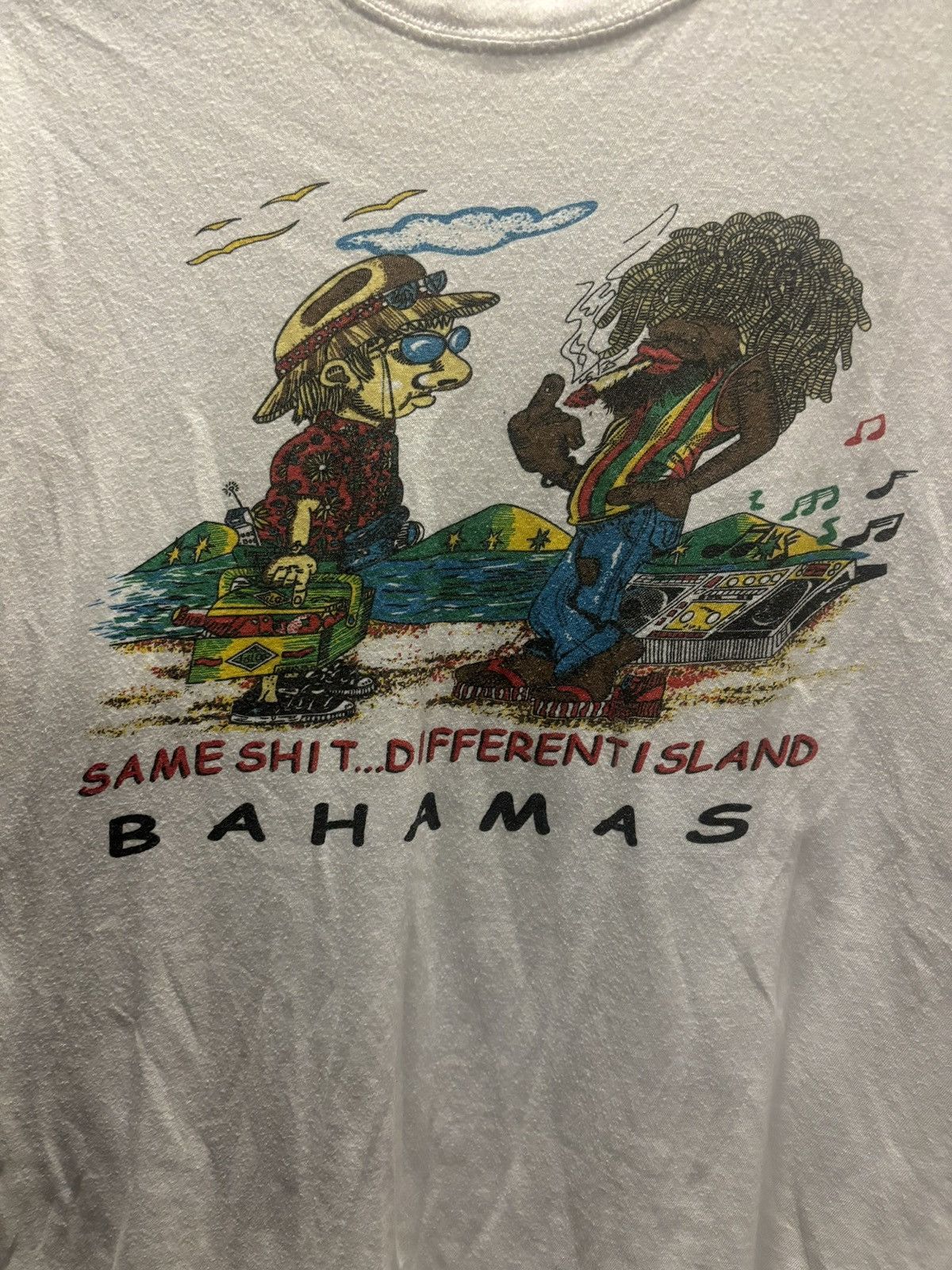 Vintage Vintage 90s “Same Sh$! Different Island” Funny Graphic Tee Size US L / EU 52-54 / 3 - 4 Thumbnail