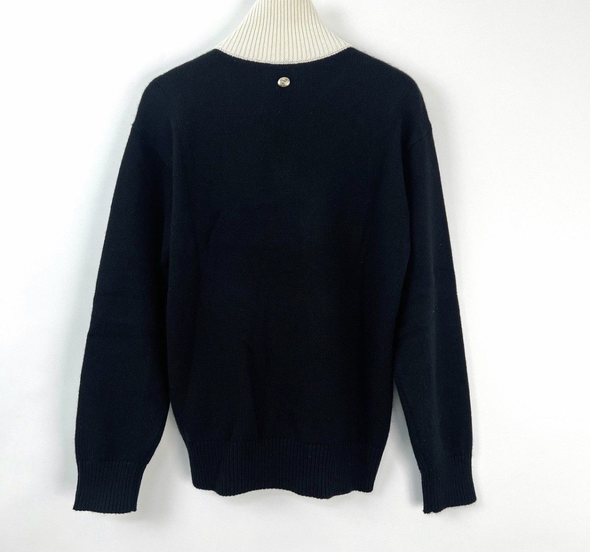 Chanel Chanel Black & White Checkerboard Half-Zip Sweater K12 Size XS / US 0-2 / IT 36-38 - 2 Thumbnail