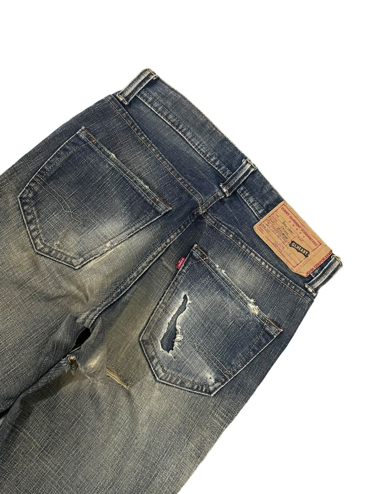Big John Vintage Big John x GL Heart Bootcut Mud Wash Distroyed Jeans Size US 30 / EU 46 - 8 Thumbnail