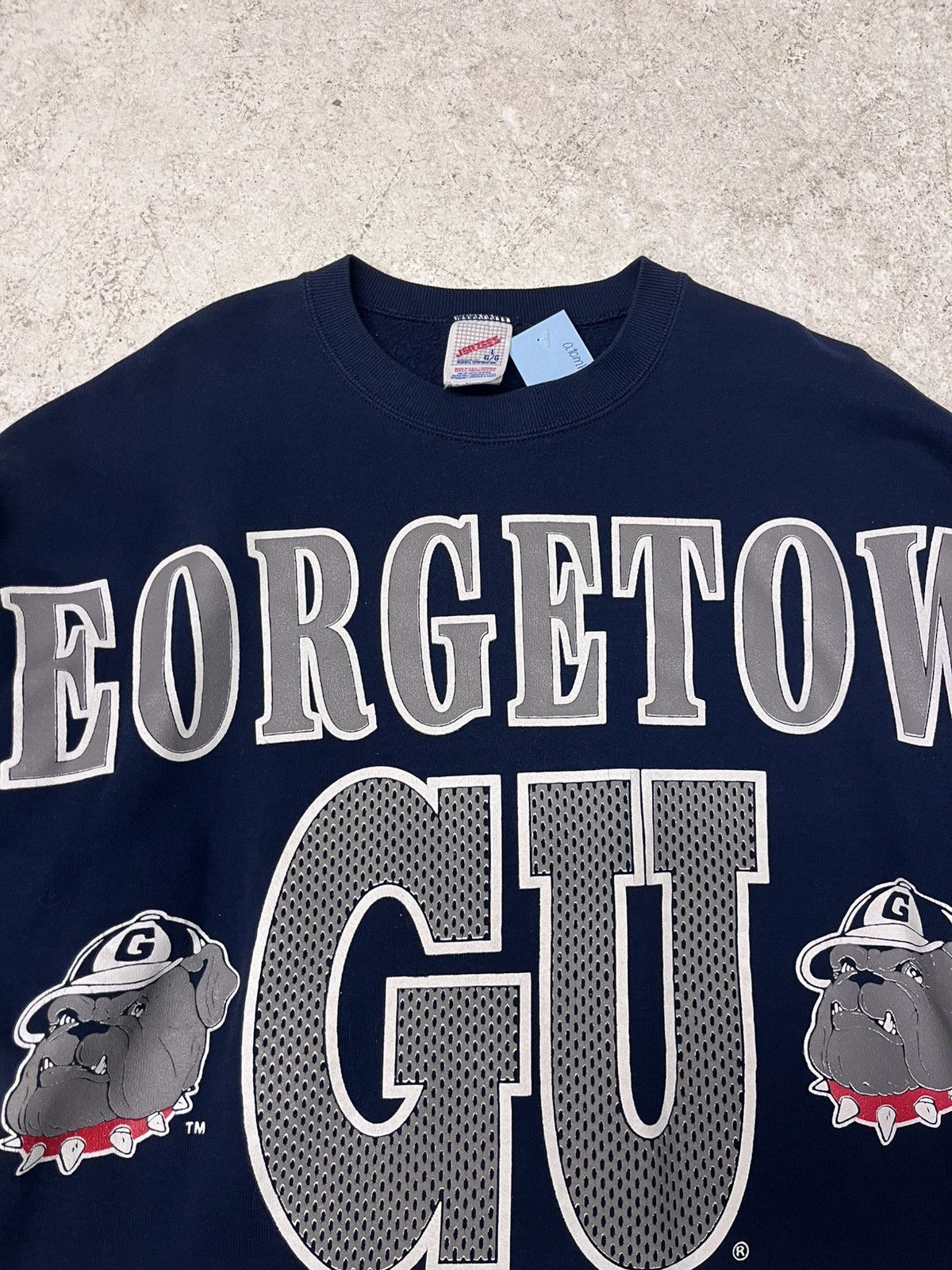 Vintage Vintage navy blue georgetown sweatshirt Size US L / EU 52-54 / 3 - 1 Thumbnail