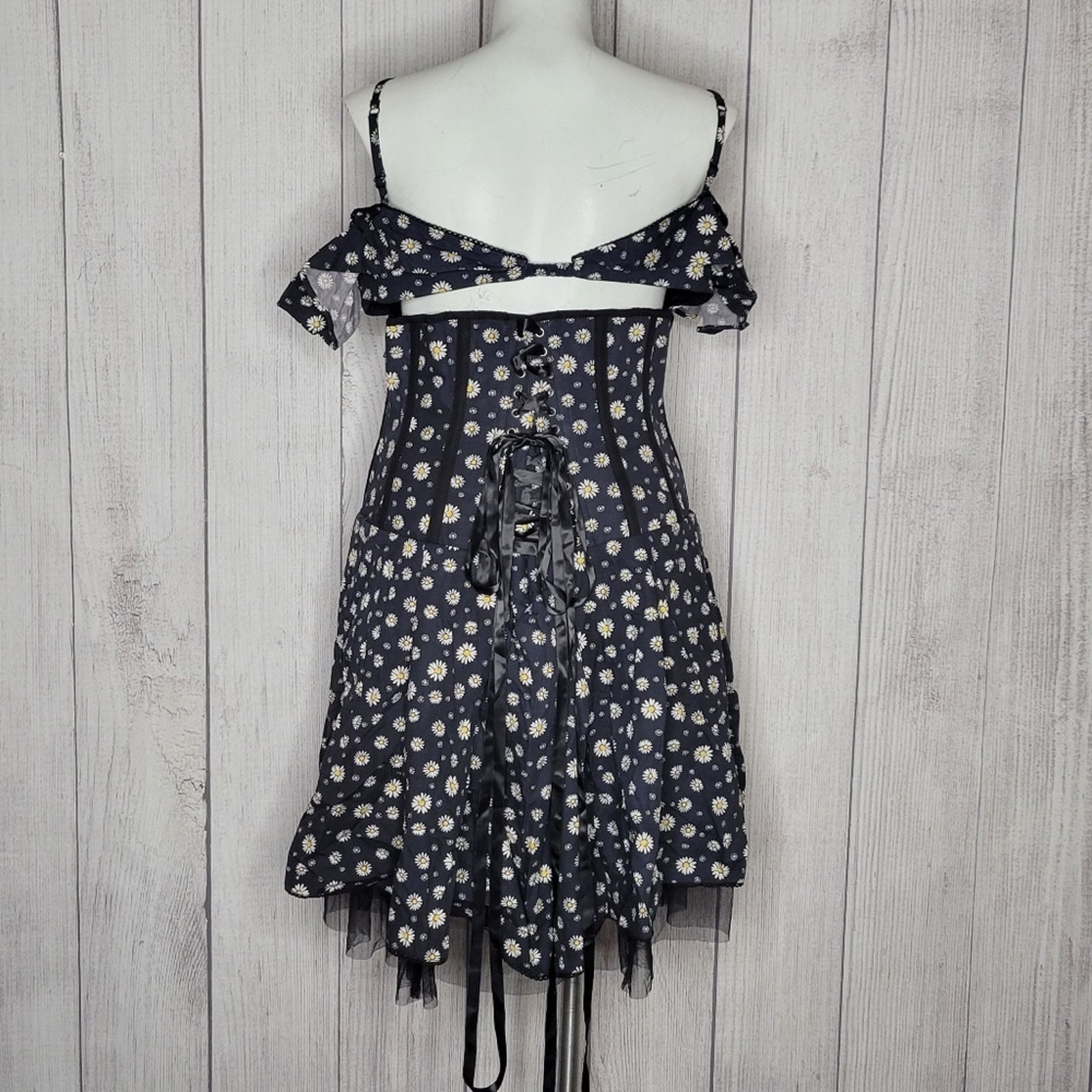 Other Corset Story Bardot Americana Daisy Print Corset Dress, 36 Size XL / US 12-14 / IT 48-50 - 3 Thumbnail