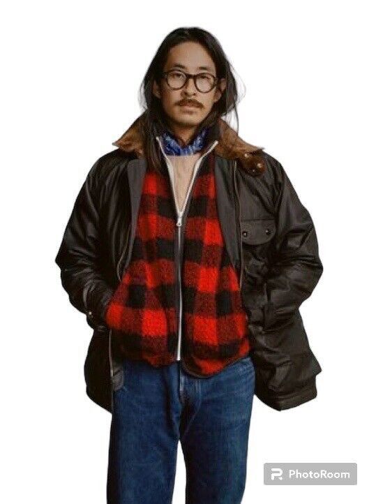 image of Drakes Red Buffalo Check Fleece Jacket, Men's (Size 2XL)