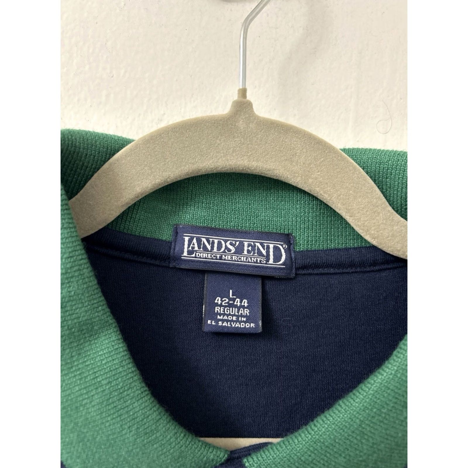 Lands' End Lands' End Polo Shirt Mens Large Blue Green Short Sleeve NWT Embroidered Logo Button Pique Knit Casual Workwear Size US L / EU 52-54 / 3 - 5 Thumbnail