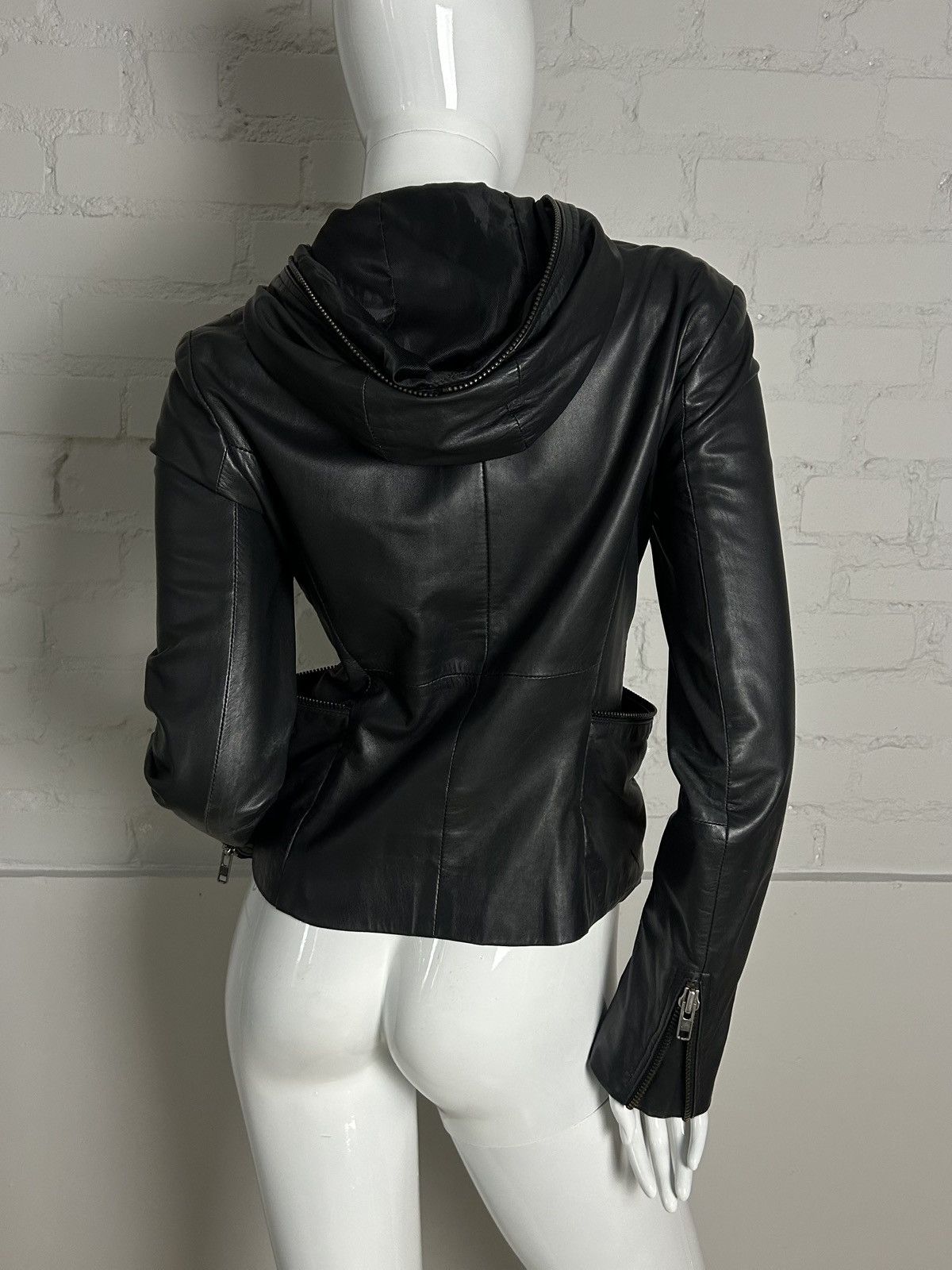 Other Insane leather fitted jacket with hood Size S / US 4 / IT 40 - 5 Thumbnail