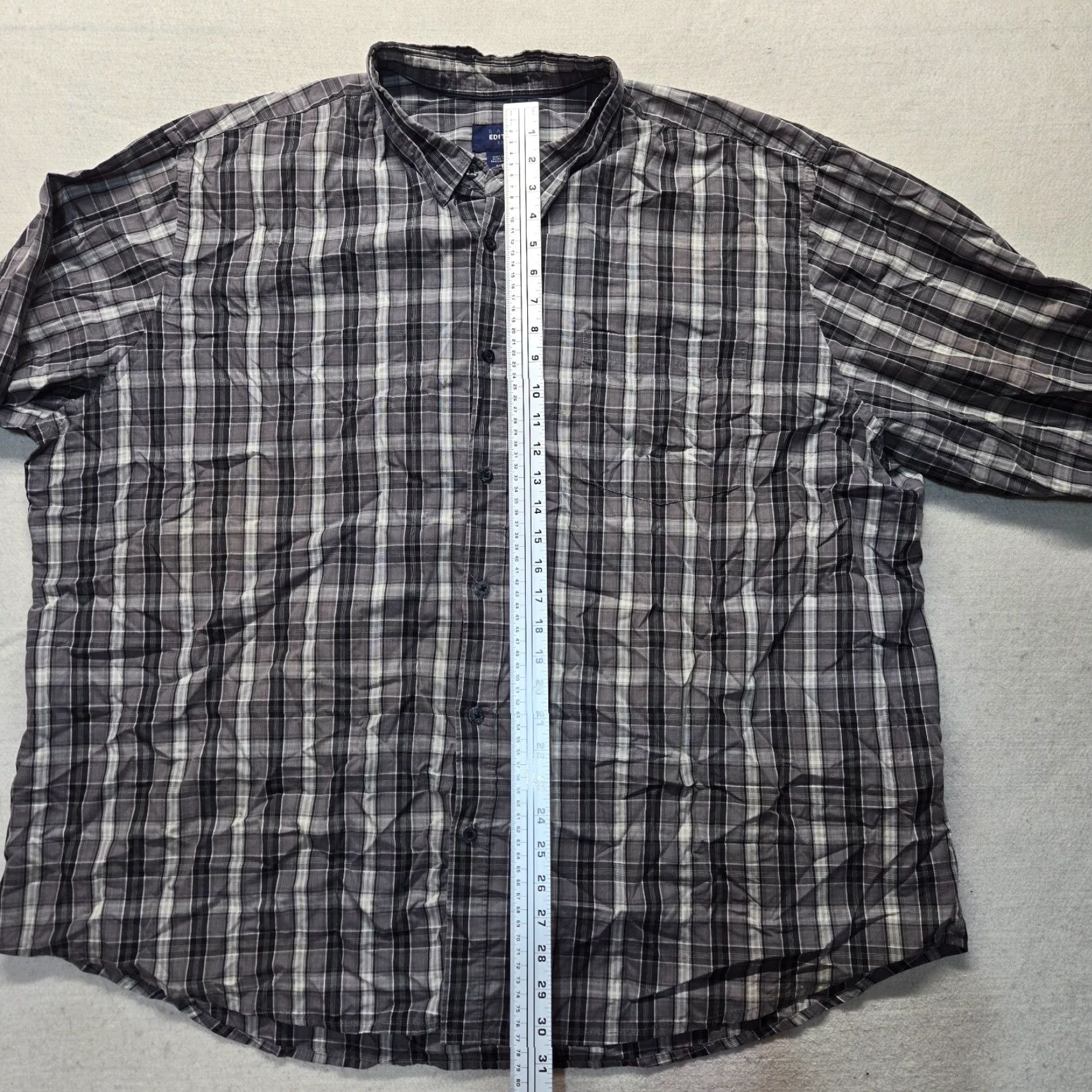 Basic Editions VINTAGE Basic Editions Gray Plaid Button Up Shirt Long Sleeves Adult Men's Size 4XL Size US XXL / EU 58 / 5 - 6 Thumbnail