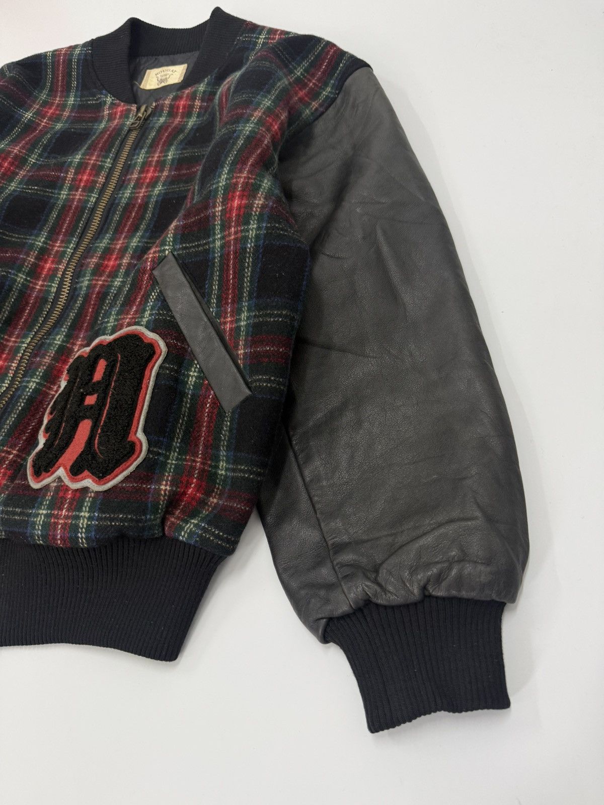 Leather 🔥 Nougat SUGAR Co. LTD Wool Zipper Bomber Leather Sleeve Jac Size US M / EU 48-50 / 2 - 3 Thumbnail