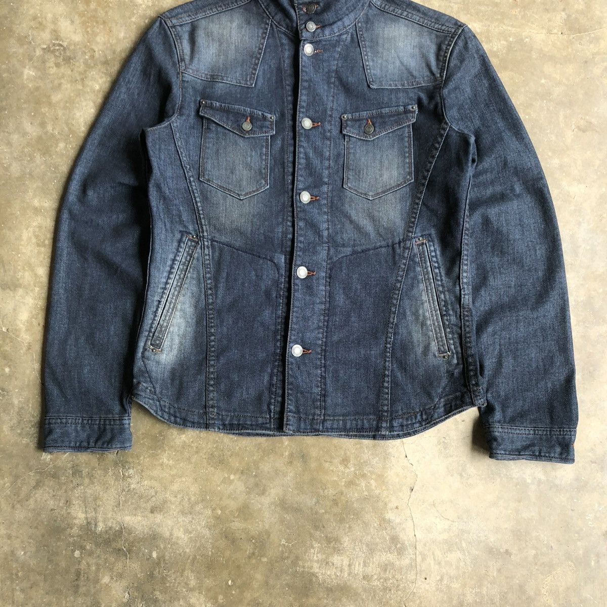 Nicole Club 2000s Nicole Club For Men Biker Denim Jacket Blue Indigo Size US M / EU 48-50 / 2 - 6 Thumbnail