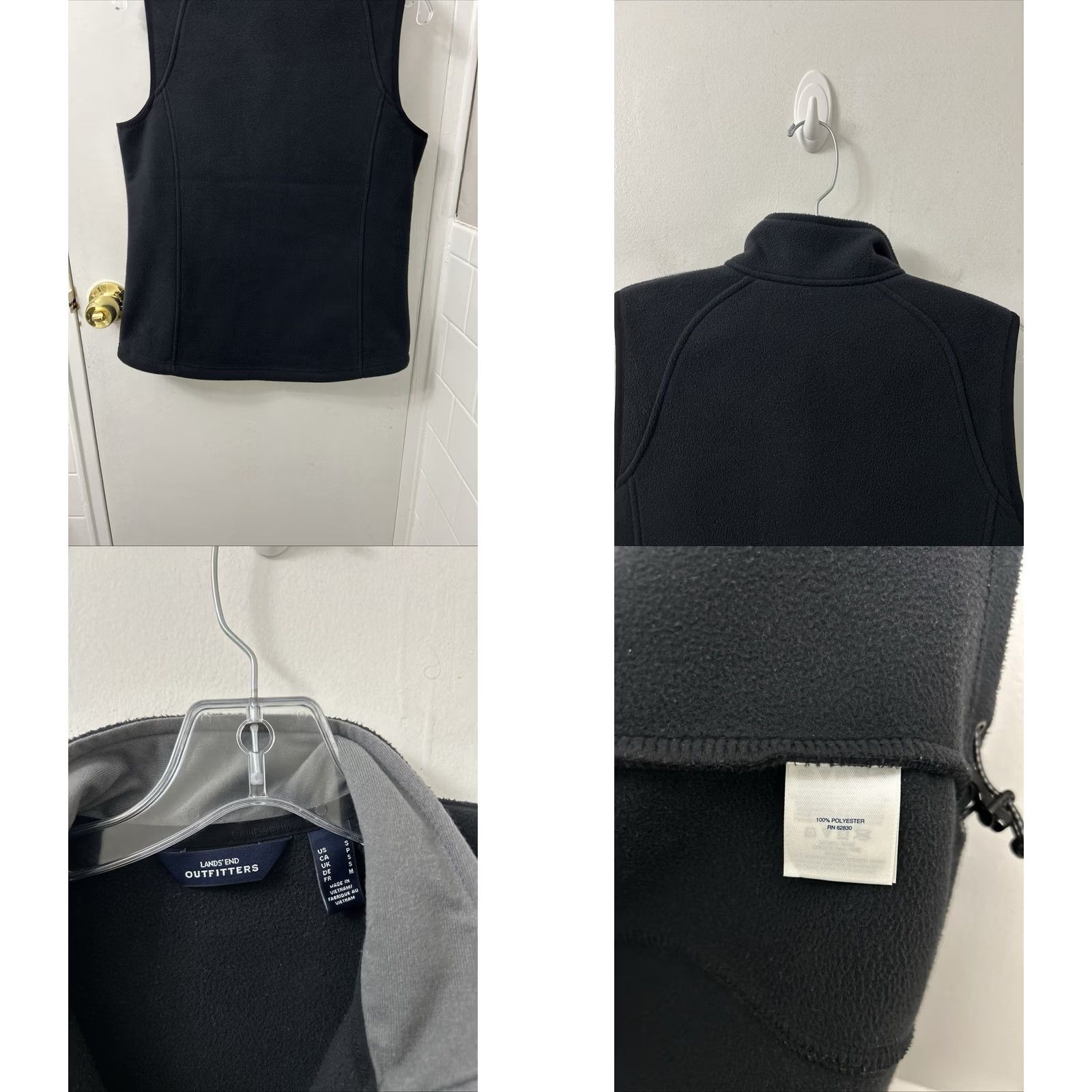 Lands' End Lands' End Outfitters Fleece Vest Womens Small Black Full Zip Avidia Bank Logo Embroidered Vest Size S / US 4 / IT 40 - 8 Thumbnail