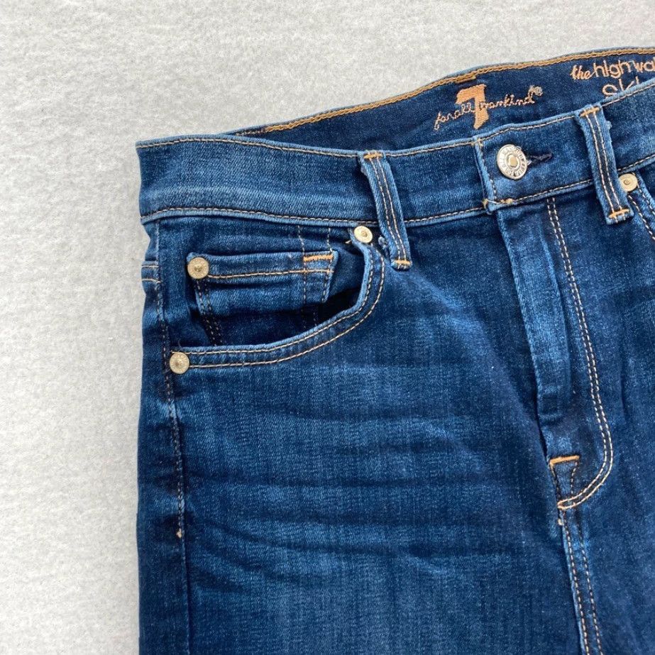 7 For All Mankind 7 For All Mankind Women's 27 Dark Wash Blue Stretch Denim Skinny Ankle Jeans Size 26" / US 2 / IT 38 - 3 Thumbnail