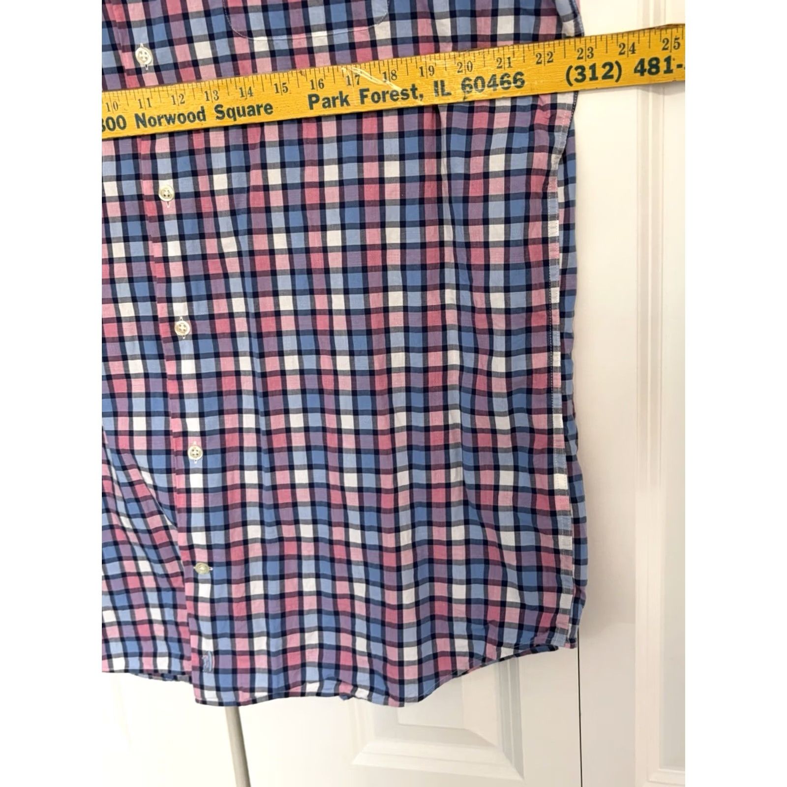 johnnie-O johnnie-O Shirt Mens Pink Blue Plaid Long Sleeve Button Up sz XL Size US XL / EU 56 / 4 - 2 Thumbnail