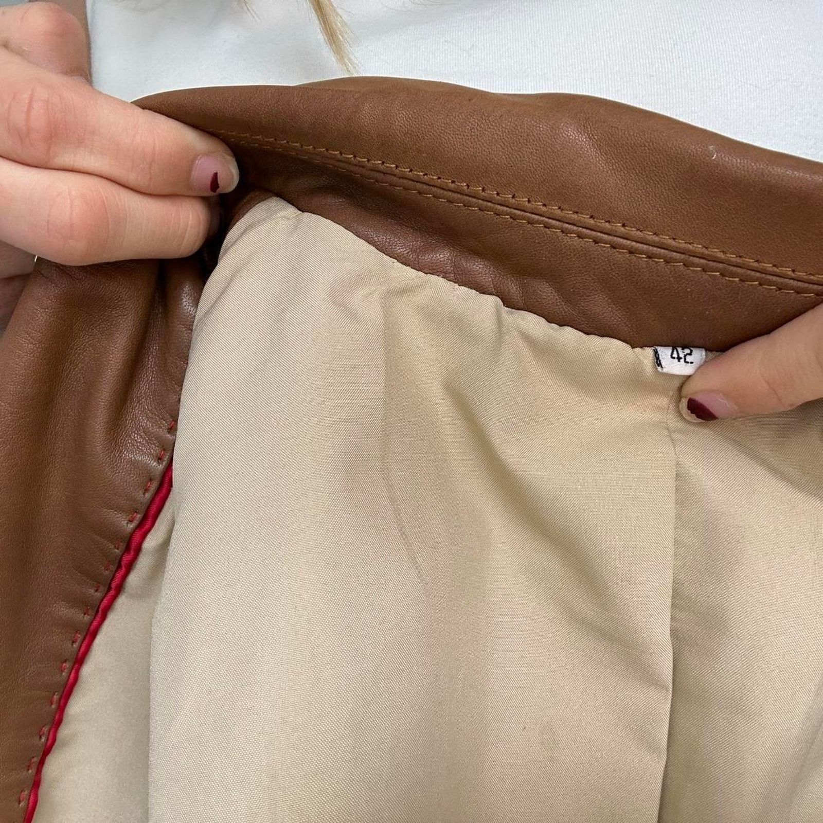 Other Camel Brown Leather Jacket (S) Size S / US 4 / IT 40 - 5 Thumbnail