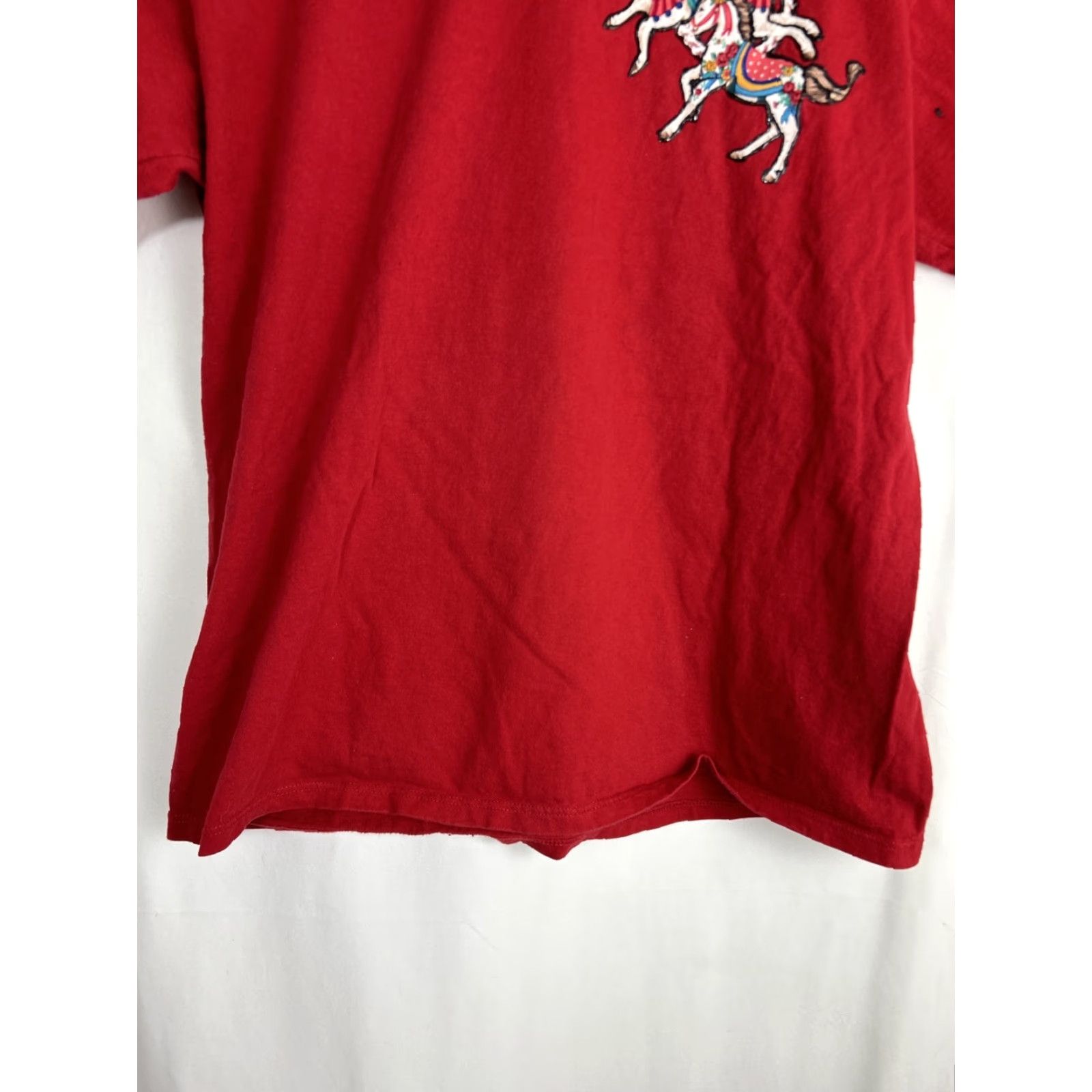 Jerzees VINTAGE Jerzees Mens XL Red Short Sleeve T Shirt Horses Made In USA Size US XL / EU 56 / 4 - 7 Thumbnail