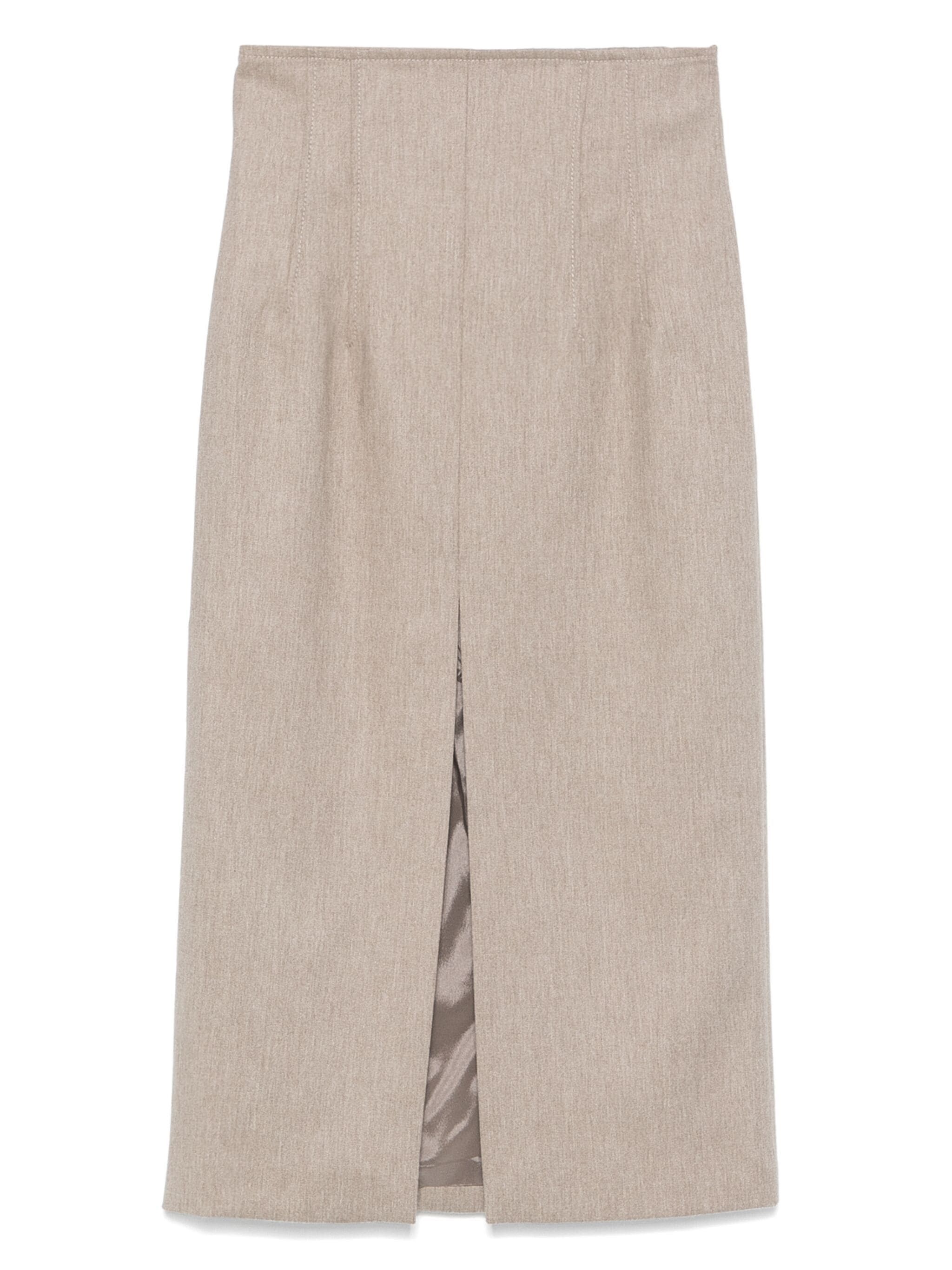 THE ANDAMANE o1s22i1n1024 Slit Pencil Skirt in Beige Size 28" / US 6 / IT 42 - 1 Thumbnail