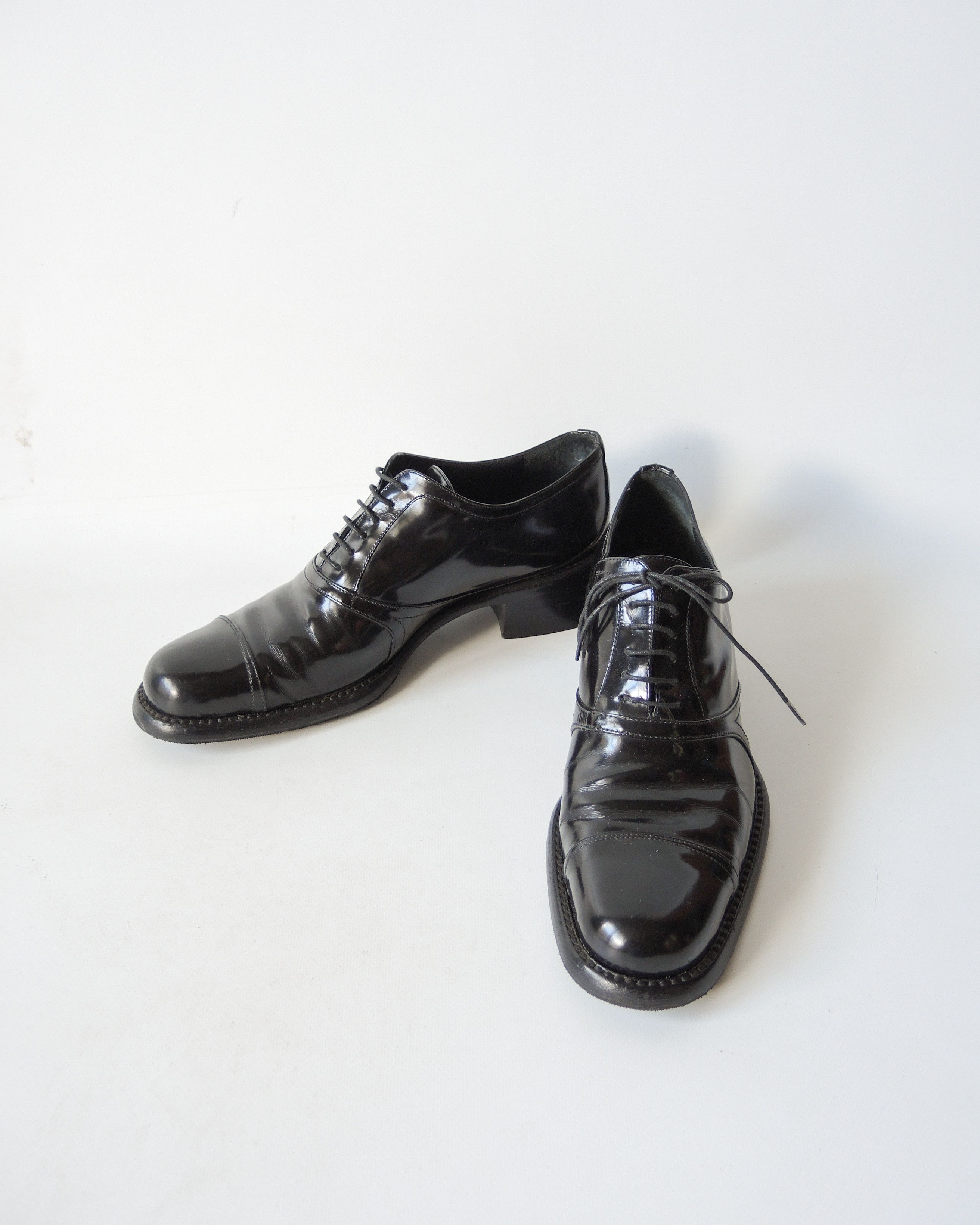Prada Prada Black Patent Leather Oxford Shoes – Made in Italy Size US 9 / IT 39 - 5 Thumbnail