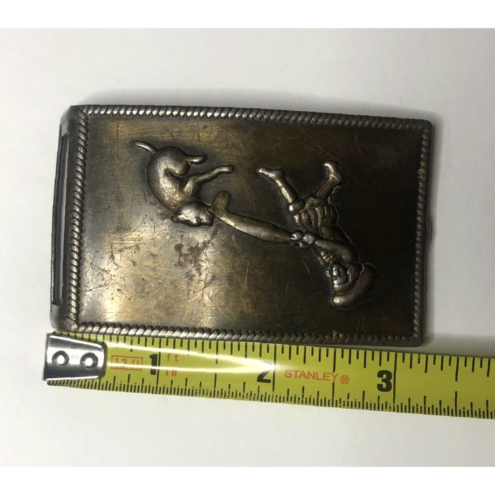 Vintage VINTAGE Belt Buckle 1970s Buster Brown & His Dog Tige Metal Size ONE SIZE - 5 Thumbnail