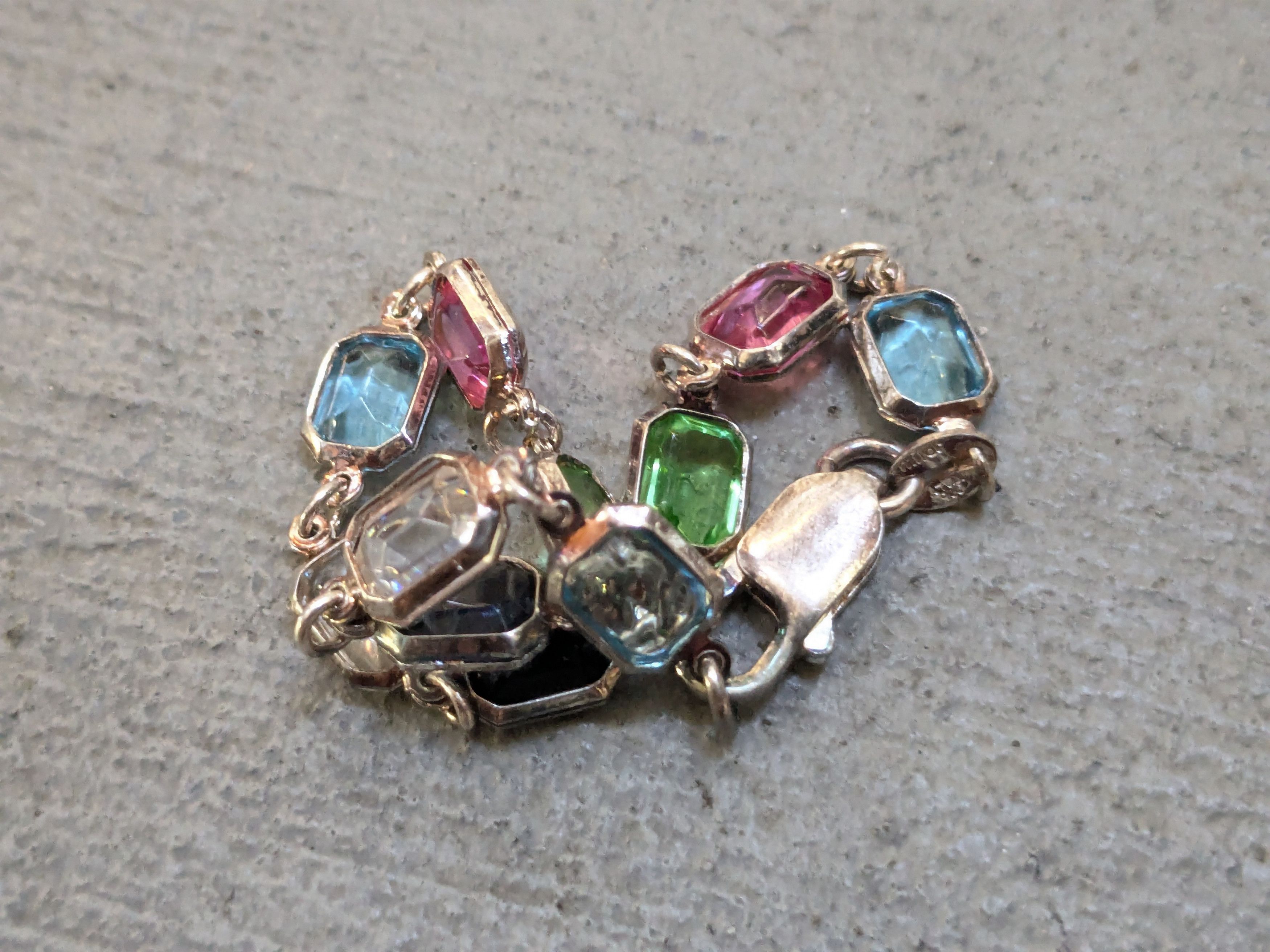 Jewelry × Vintage Vintage Sterling Silver Bracelet Rectangle Chain 7.5" Y2K Size ONE SIZE - 10 Thumbnail