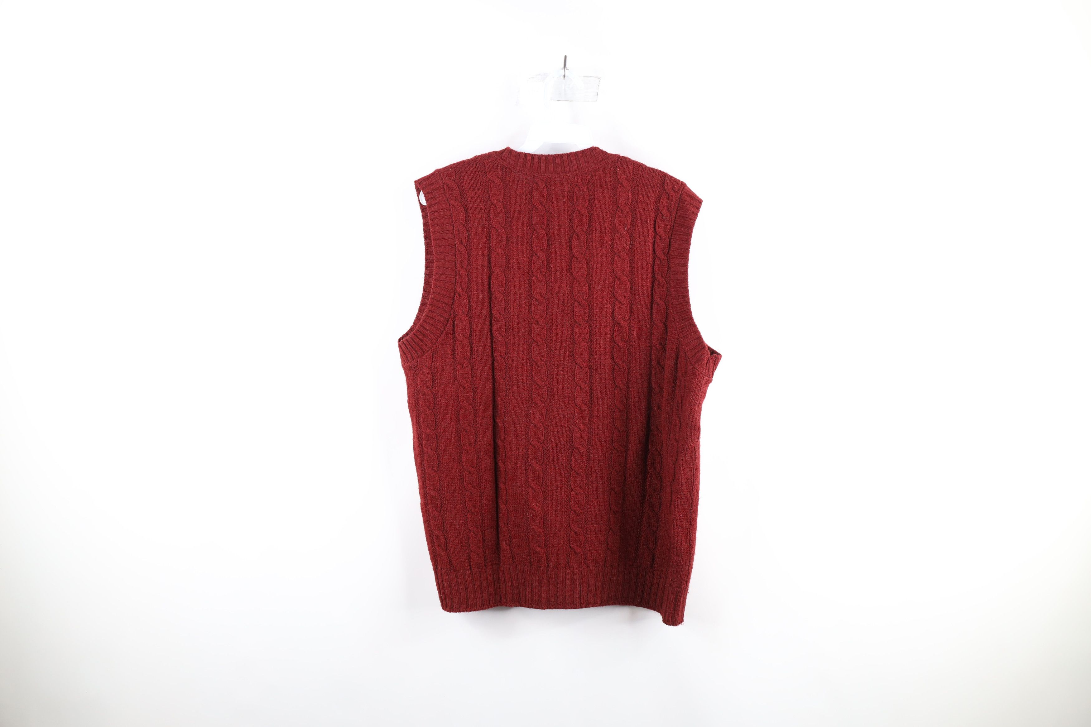 Vintage Vintage 60s 70s Streetwear Knit V-Neck Sweater Vest Red USA Size US L / EU 52-54 / 3 - 6 Thumbnail