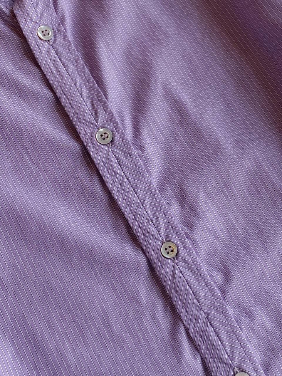 Etro Etro Shirt Purple Strip Size 40S - 6 Thumbnail