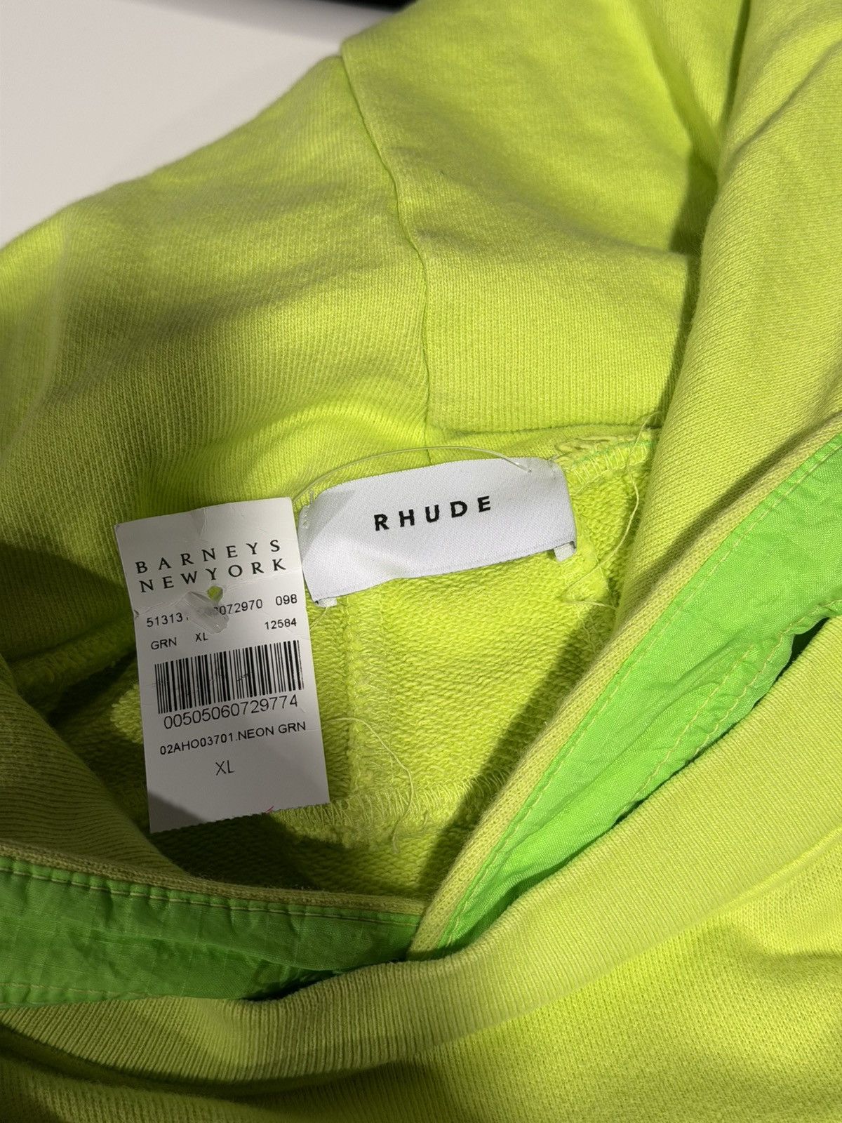 Rhude Rhude Neon Green Layered 2 in 1 Hoodie XL BNWT Size US XL / EU 56 / 4 - 7 Thumbnail