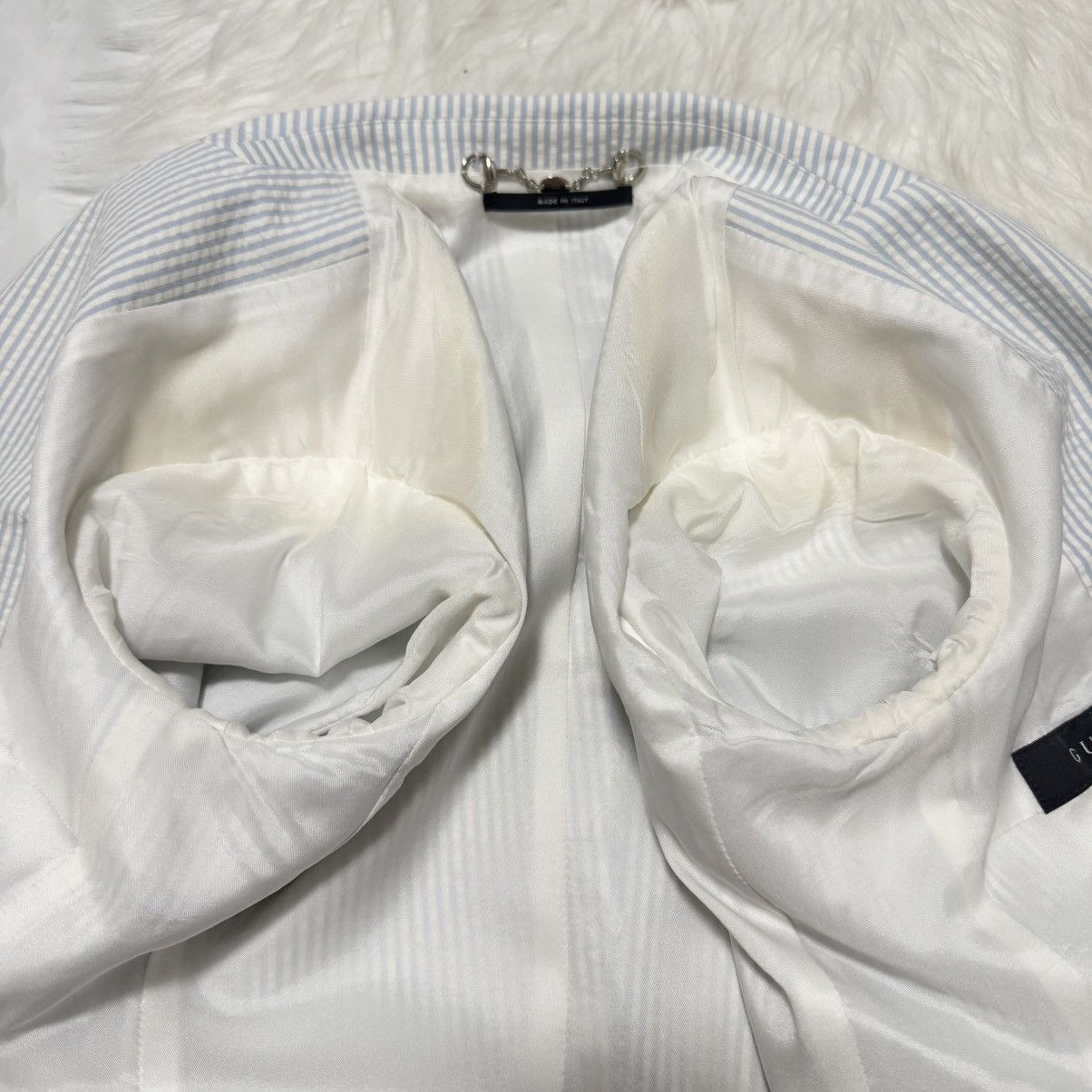 Gucci Authentic Gucci 1B GG seersucker striped skirt suit 36 38 Size XS / US 0-2 / IT 36-38 - 14 Thumbnail