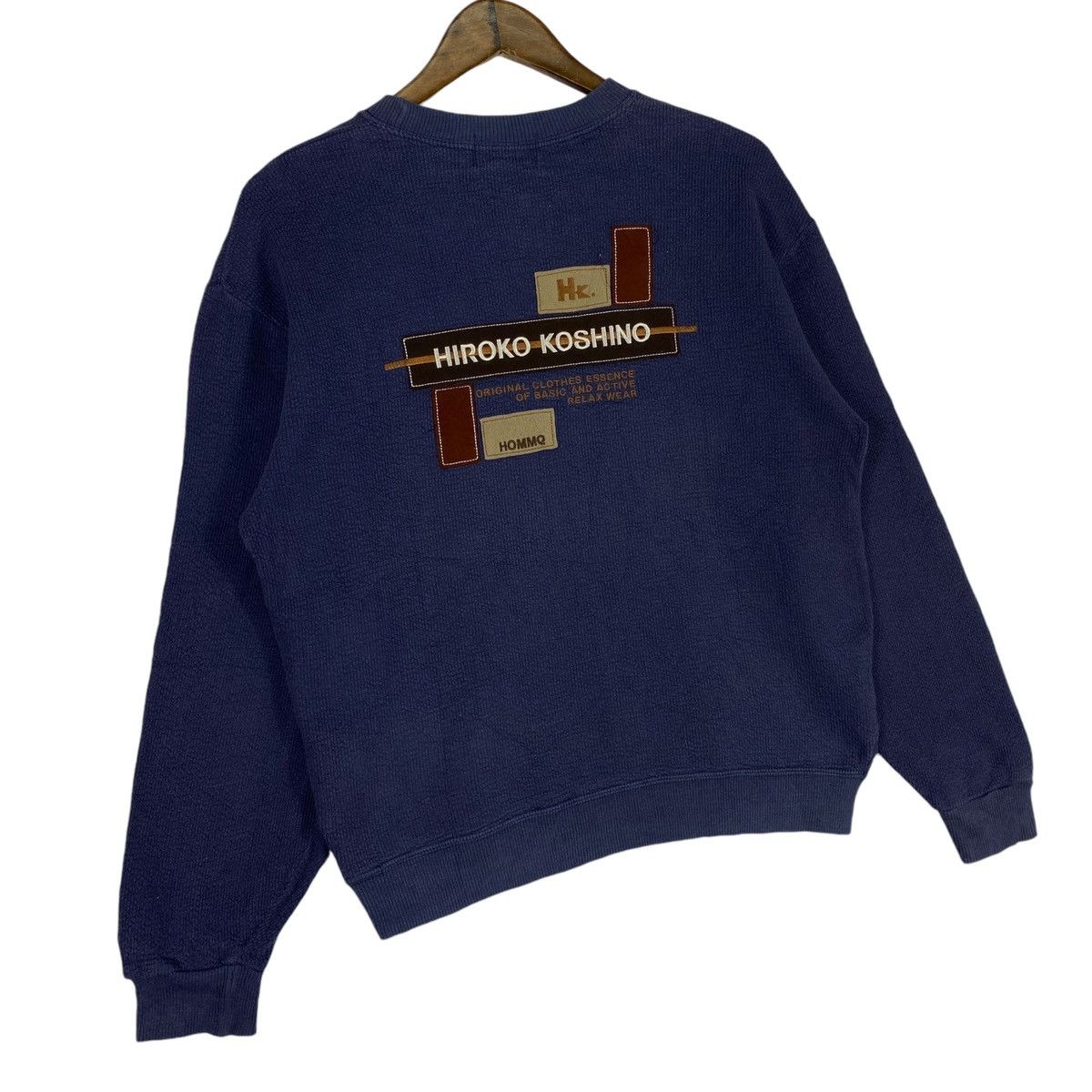 Hiroko Koshino Homme × Vintage Vintage Hiroko Koshino Crewneck Sweatshirt Navy Blue Size US M / EU 48-50 / 2 - 9 Thumbnail