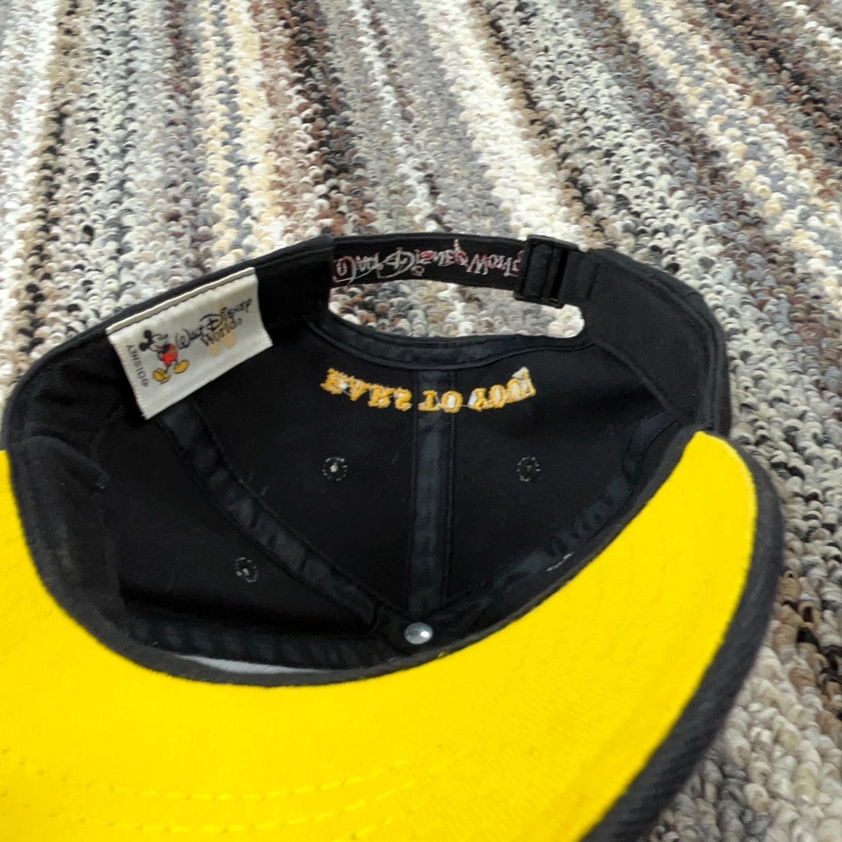 Disney VINTAGE Disney Hat Cap Strap Back Black Yellow 2002 Baseball Cap Men Adjustable Disney World 90s Retro Cartoon Logo Hipster Mens Size ONE SIZE - 7 Thumbnail
