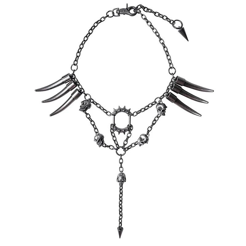 Japanese Brand × Jewelry Skull Studded Necklace Neo gothic Size ONE SIZE - 2 Thumbnail