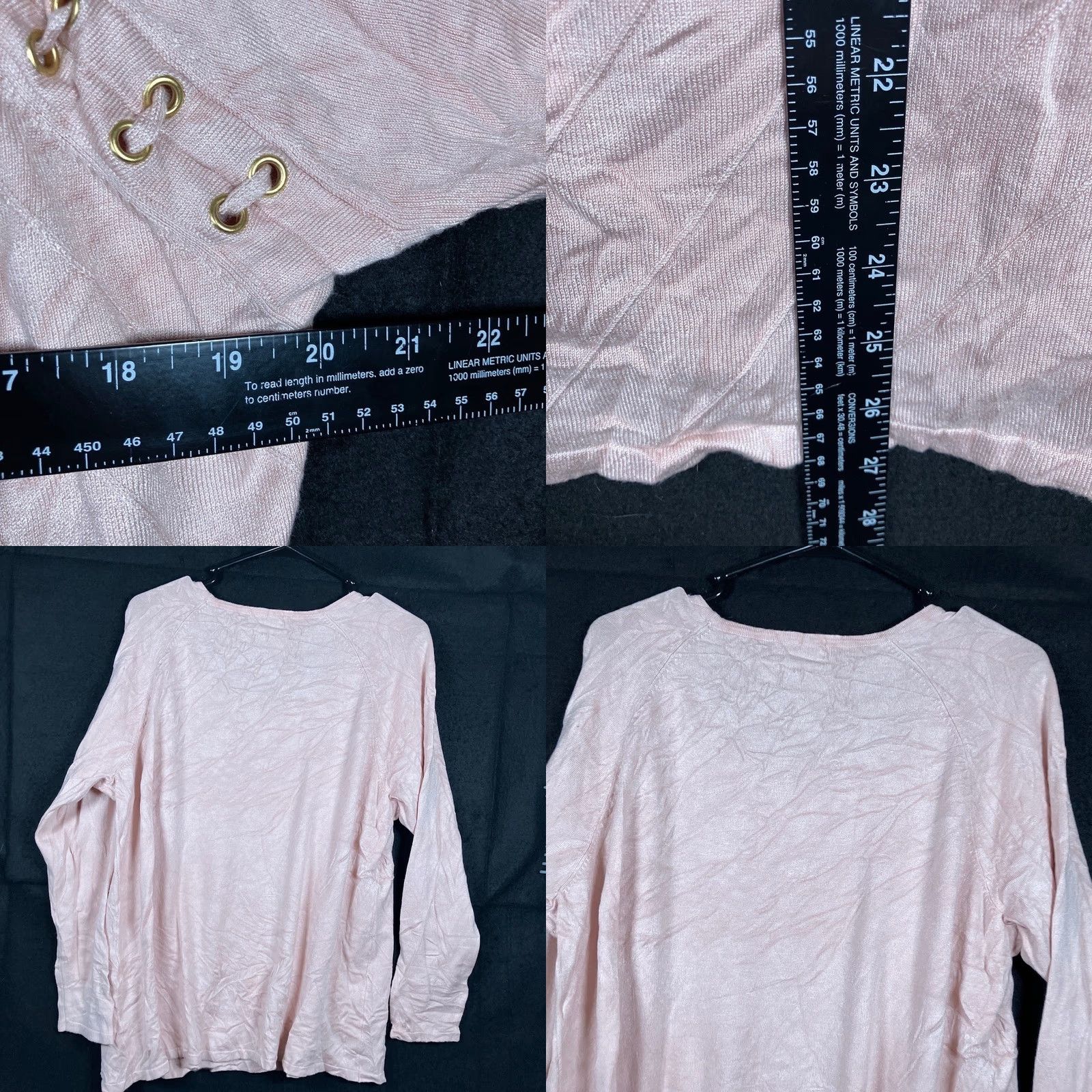 Calvin Klein Calvin Klein Womens Shirt Pink Gold Grommet Trim Lightweight Long Sleeve XL Size M / US 6-8 / IT 42-44 - 8 Thumbnail