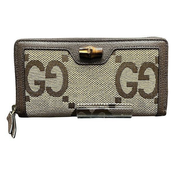 Gucci Gucci Gucci GG Canvas Bamboo Long Zip Wallet Textile Long Wallet 658634 DUTY FREE for USA Size ONE SIZE - 1 Thumbnail