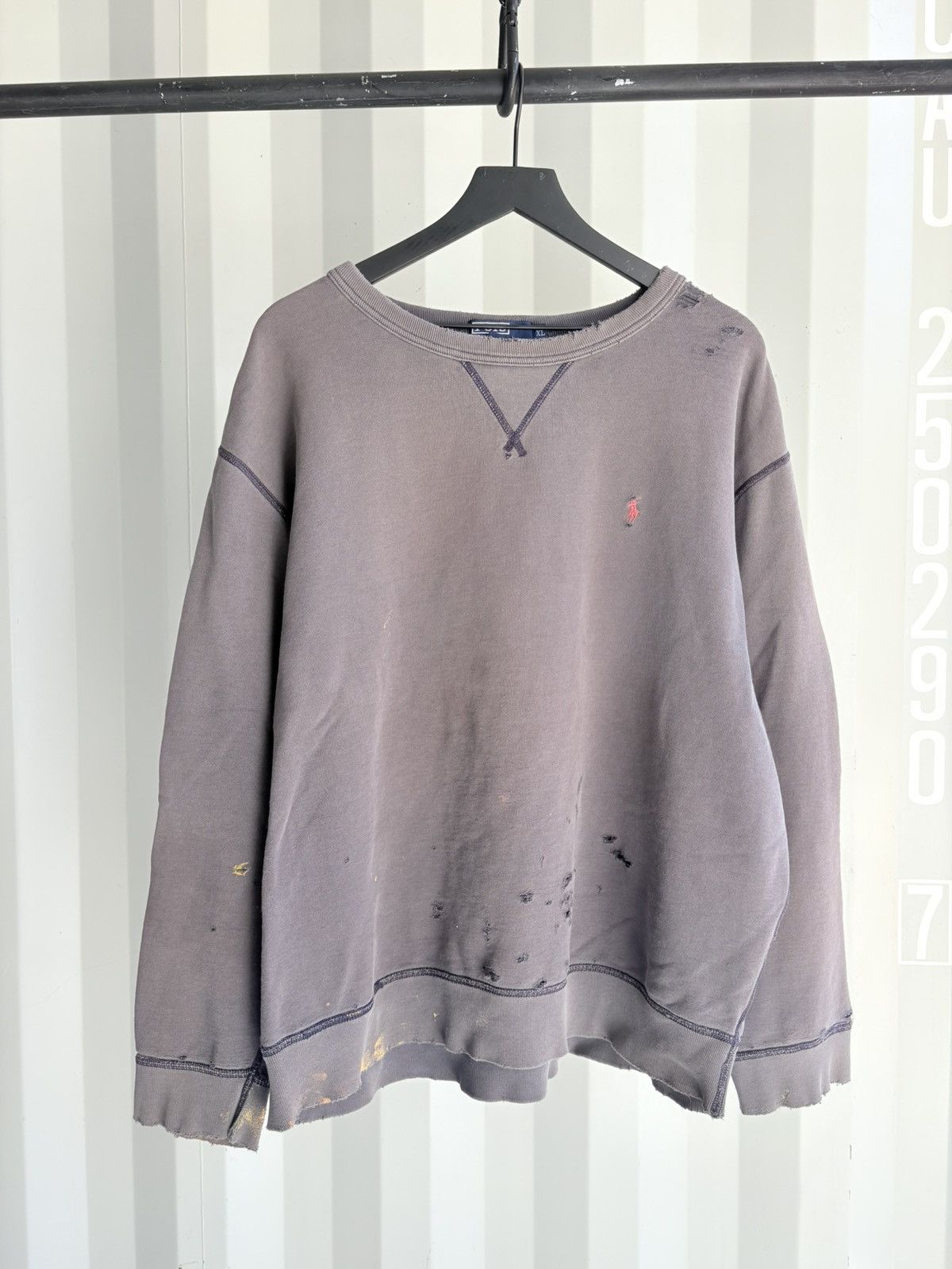 Vintage Vintage Polo Boxy Thrashed Faded Sweatshirt ERD Grunge WCC Size US XL / EU 56 / 4 - 1 Thumbnail