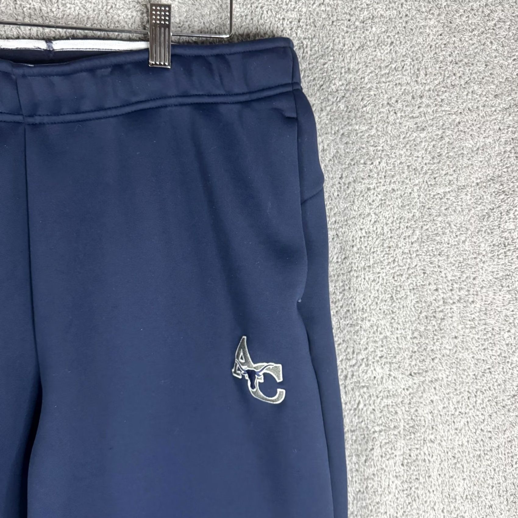 Nike Nike Dri-FIT Track Pants Mens Large Blue Fleece Elastic Waist Pockets 79 AC Logo Zippered Ankle Athletic Size US 33 - 3 Thumbnail