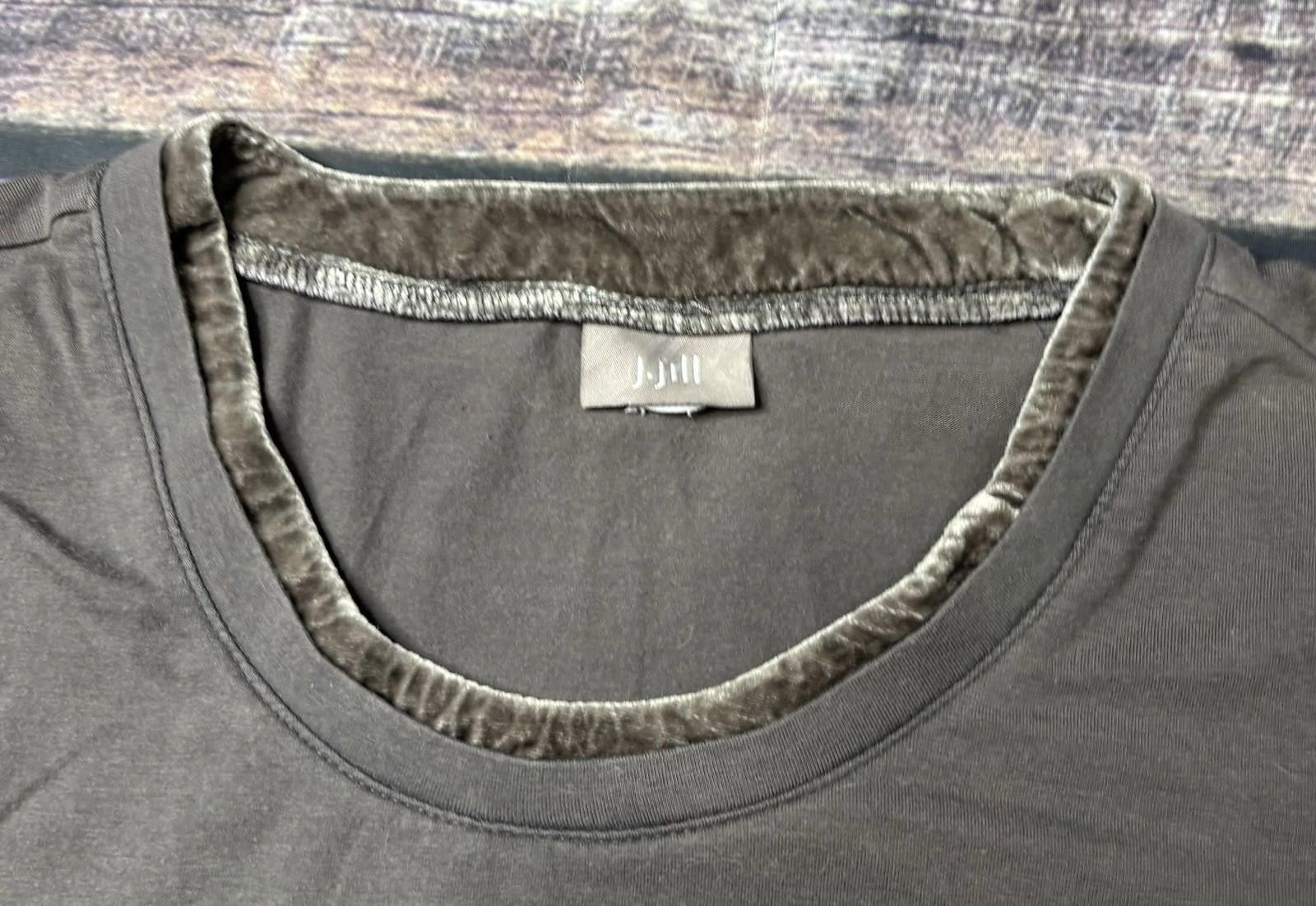J. Jill J Jill Top Women's Small Brown Velour Double Collar Size S / US 4 / IT 40 - 5 Thumbnail