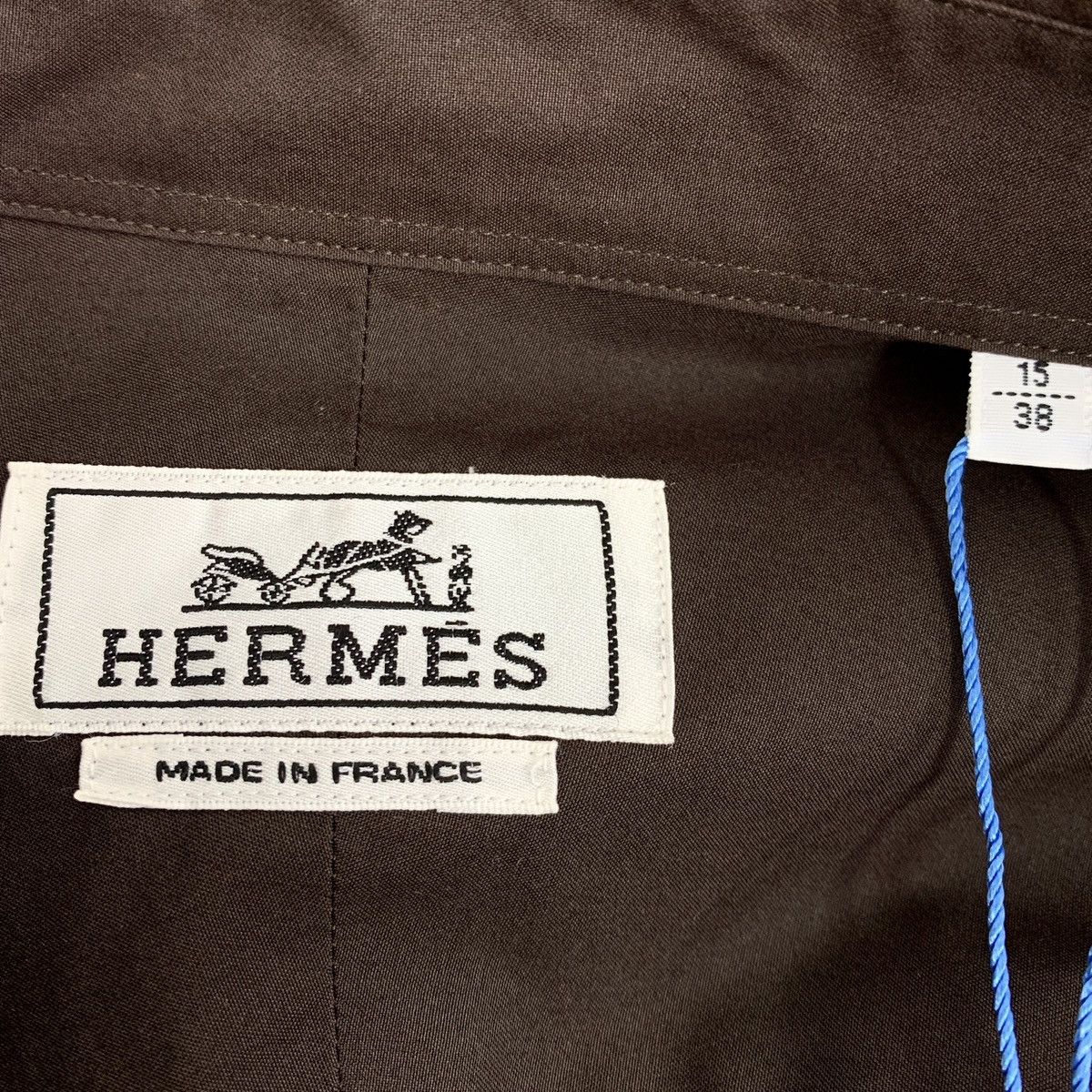 Hermes Hermes Burgundy Asymmetrical Pocket Long Sleeve Shirt K26WX Size M / US 6-8 / IT 42-44 - 5 Thumbnail